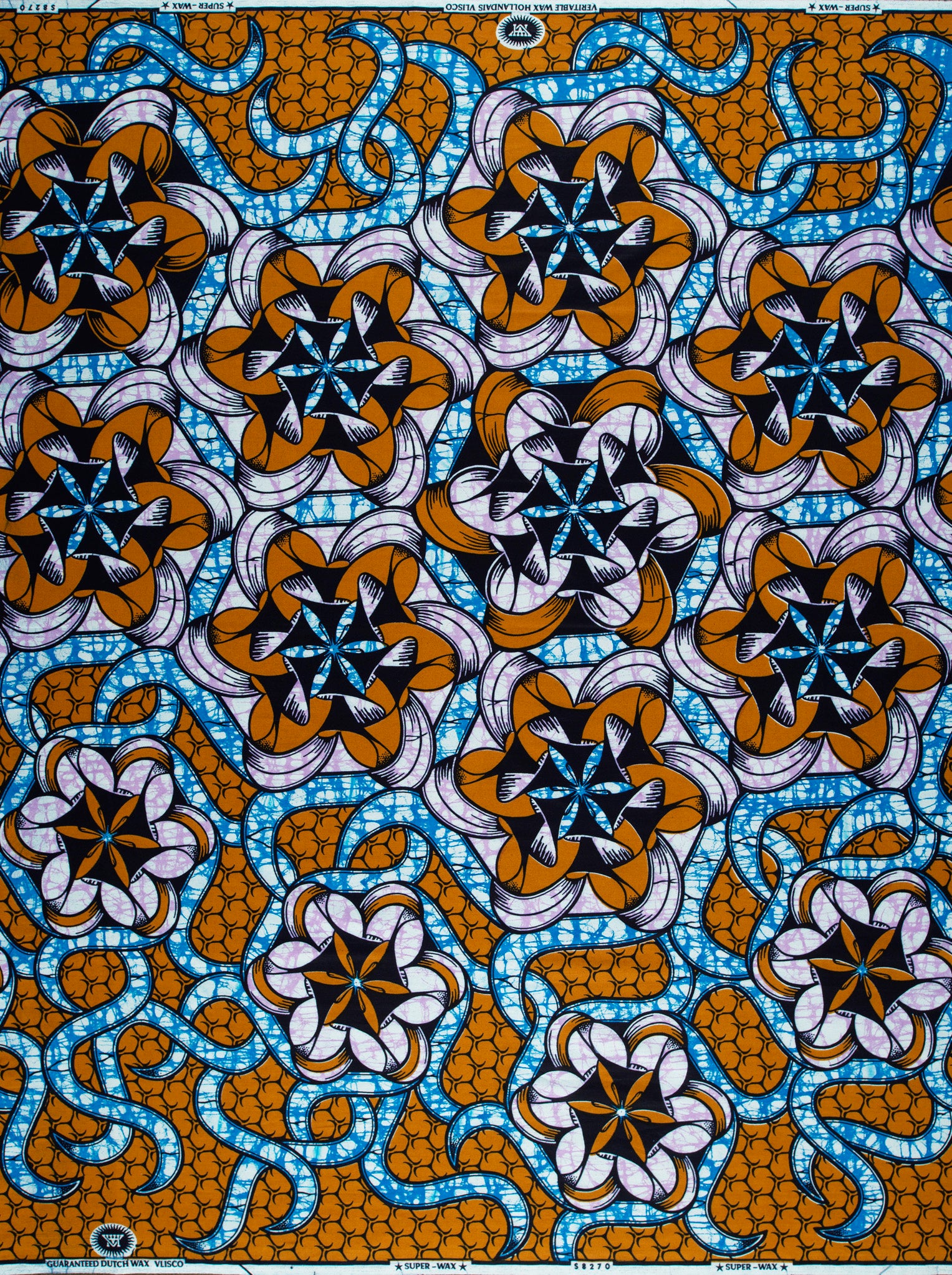 Vibrant orange blue white geometric super-wax vls8270.003