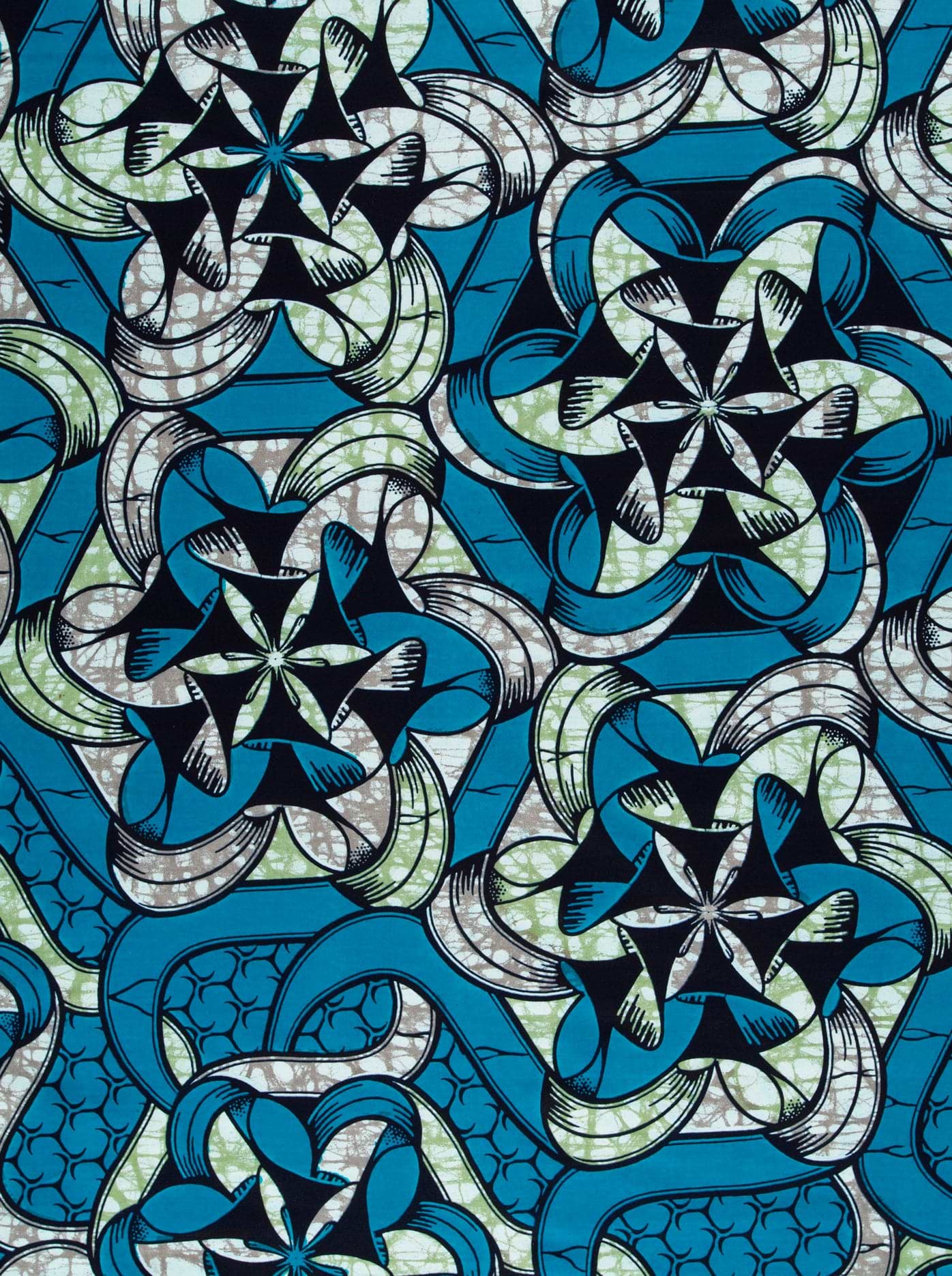 Vibrant blue african print fabric super-wax vls8270.012