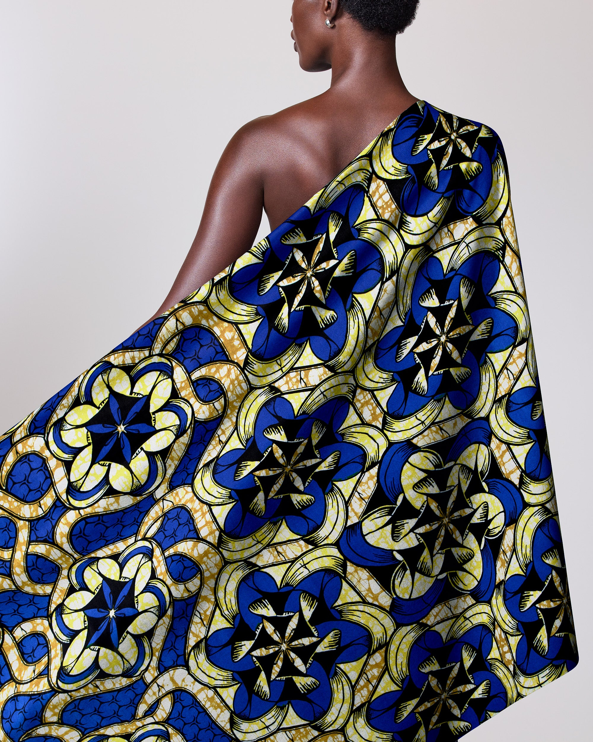 Vibrant blue yellow black patterned super-wax vls8270.014