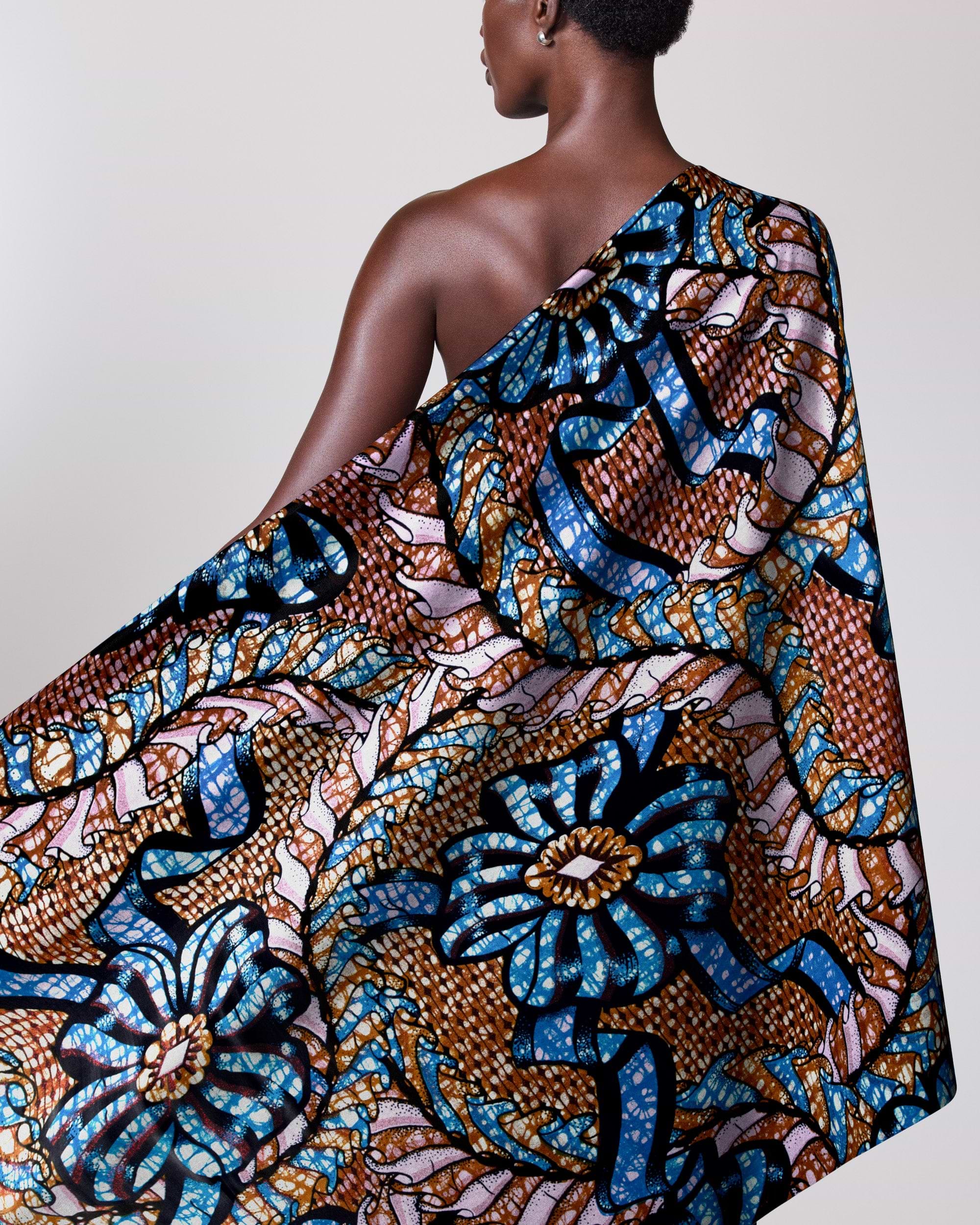 Vibrant one-shoulder wrap dress bold grand super-wax vls8306.005