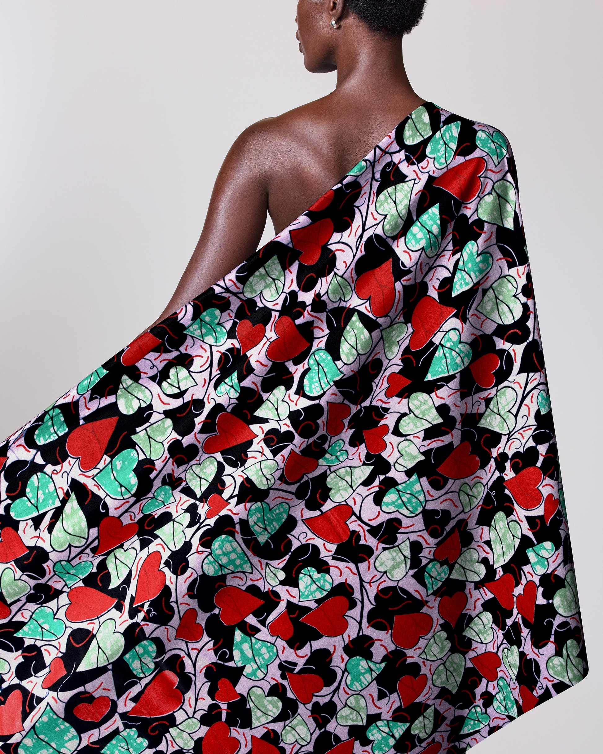 Vibrant one-shoulder wrap dress bold super-wax vls9187.017
