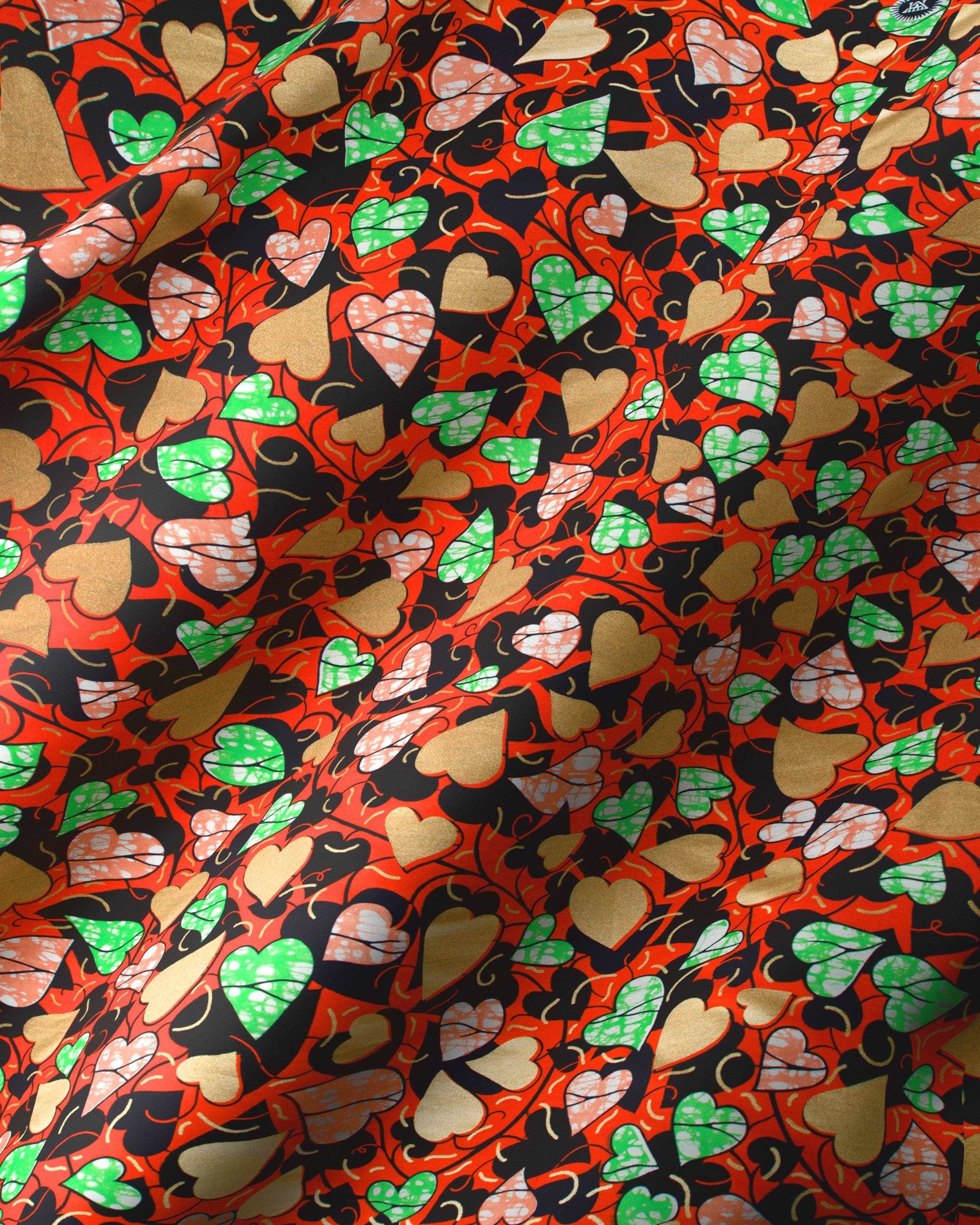 Vibrant red fabric adorned lively super-wax vls9187.018