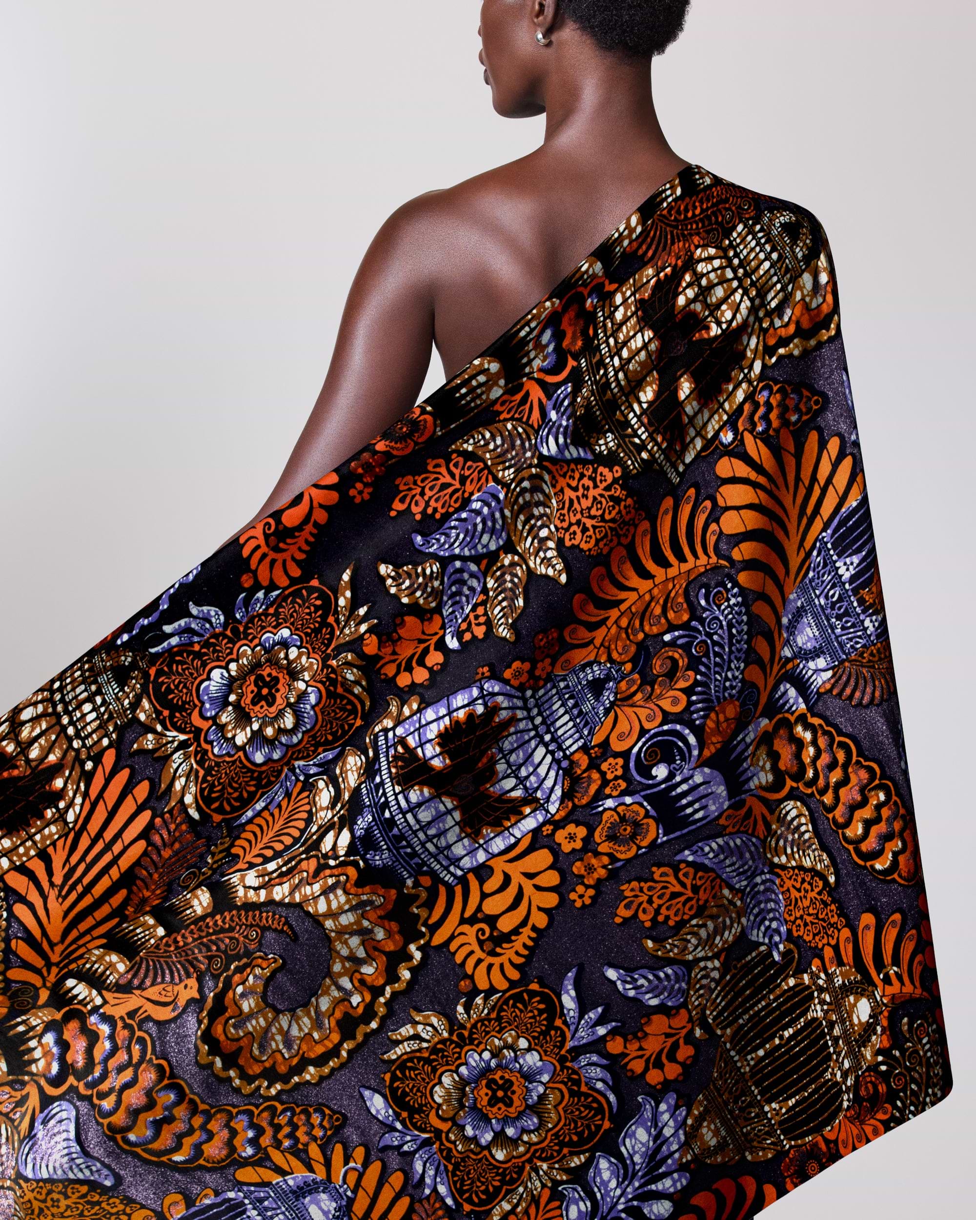 Vibrant one-shoulder wrap dress bold grand super-wax vls9903.007
