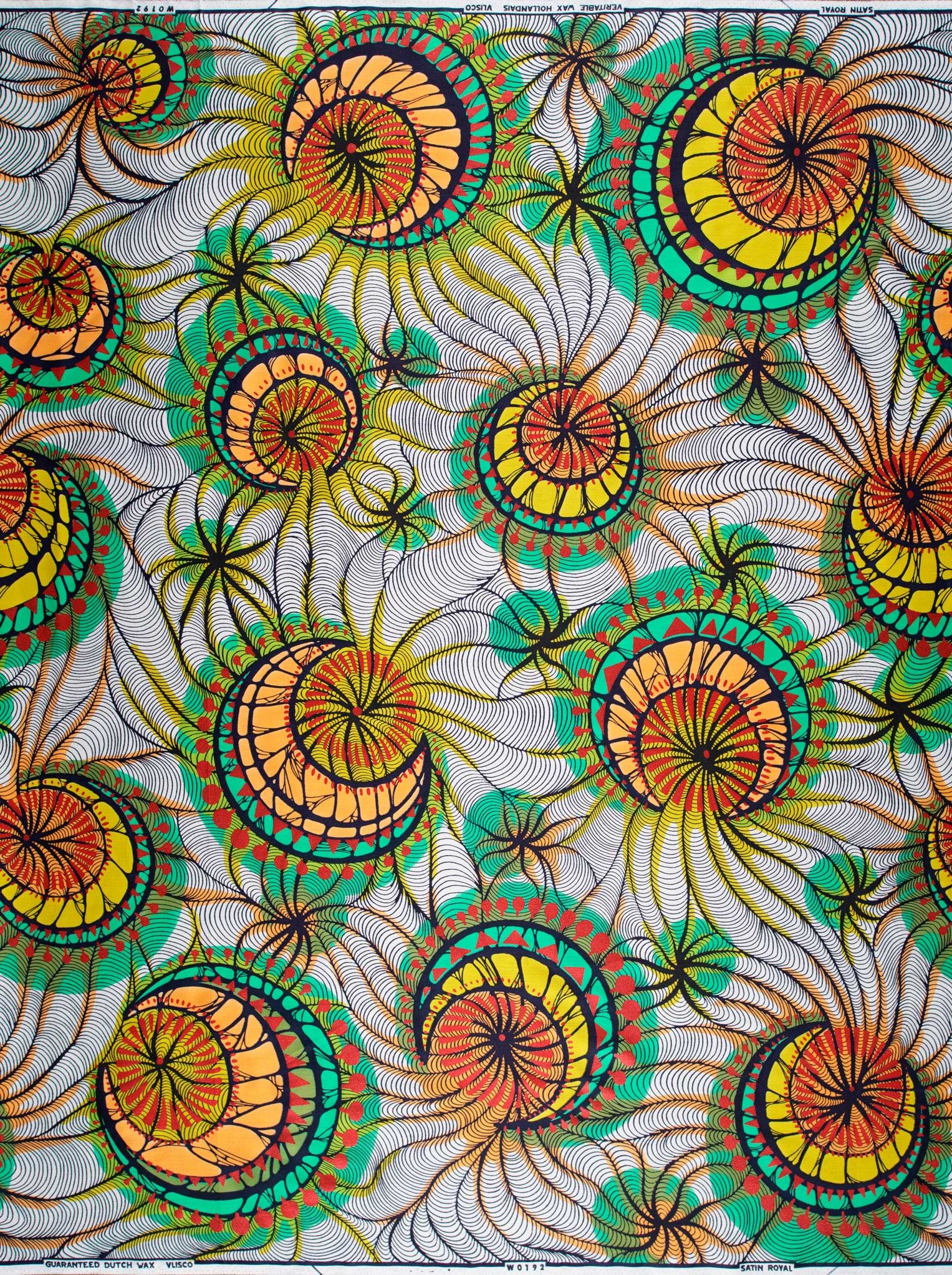 Vibrant patterned african wax print satin royal vlw0192.001