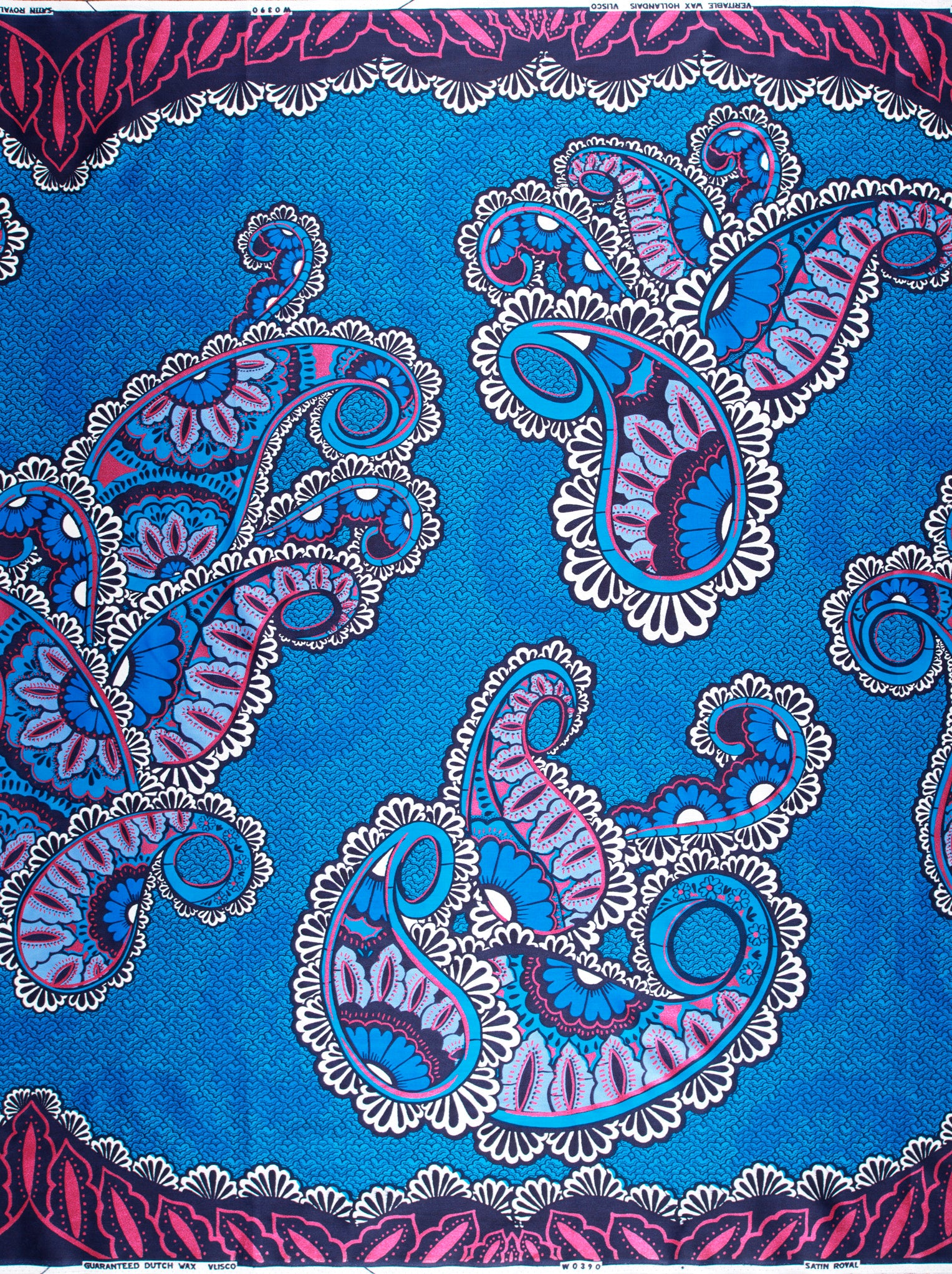 Vibrant blue fabric bold paisley satin royal vlw0390.007