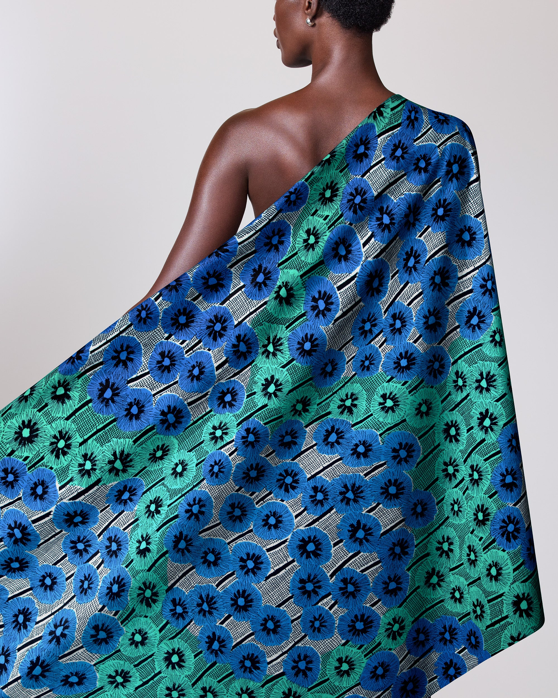 Vibrant blue green floral-patterned fabric wax hollandais vlw0404.016