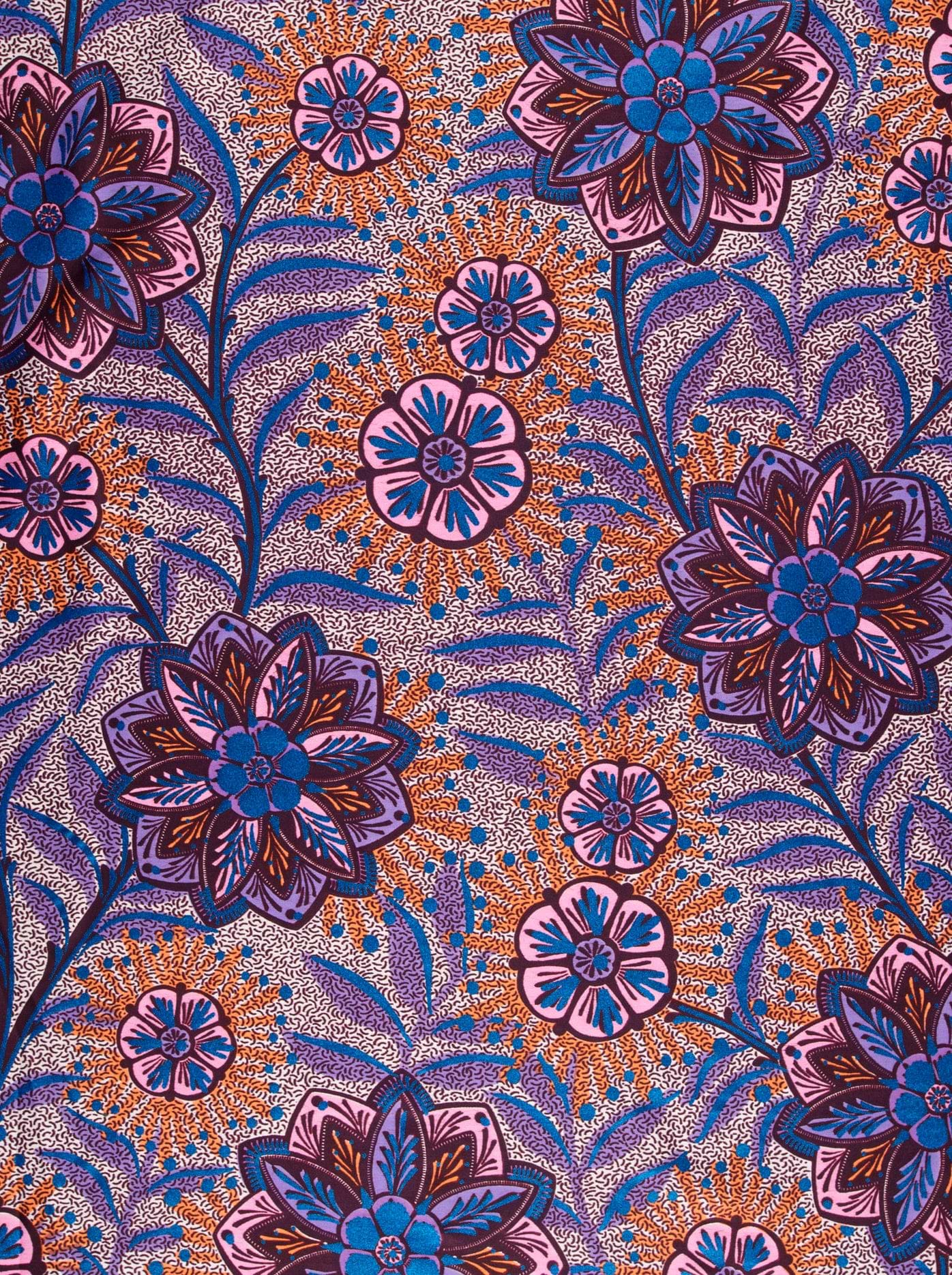 Vibrant batik fabric bold blue satin royal vlw0478.010