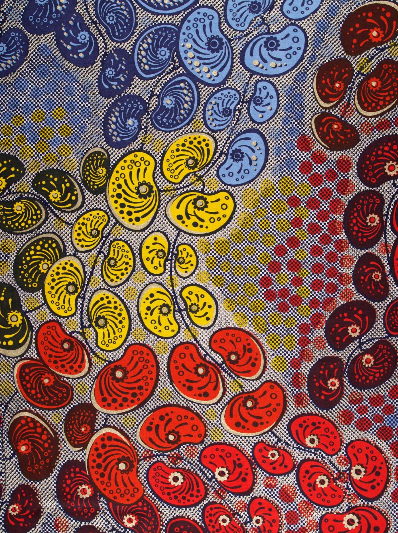 Vibrant patterned fabric bold stylized satin royal vlw0501.002