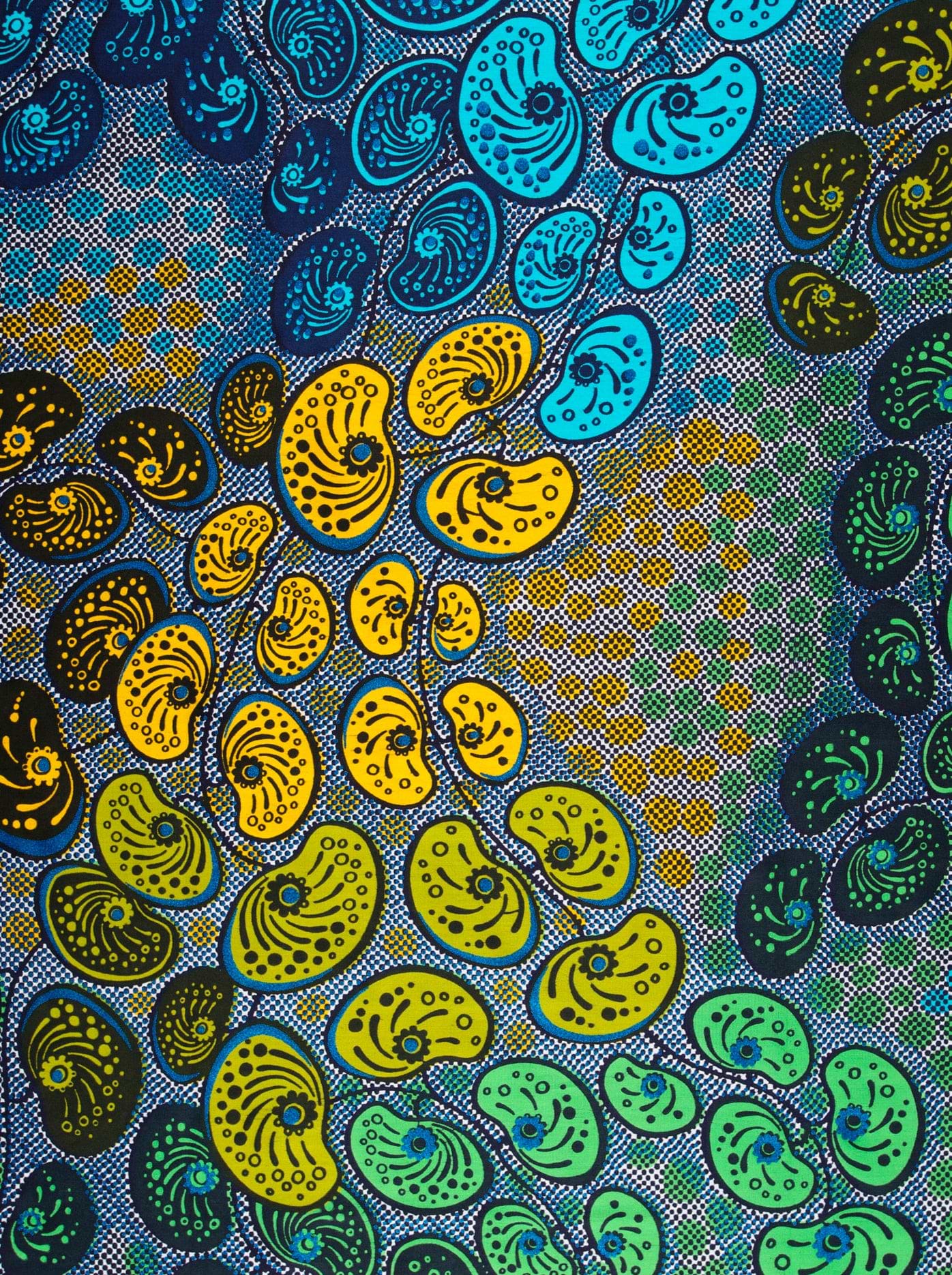 Vibrant patterned fabric bold paisley satin royal vlw0501.005
