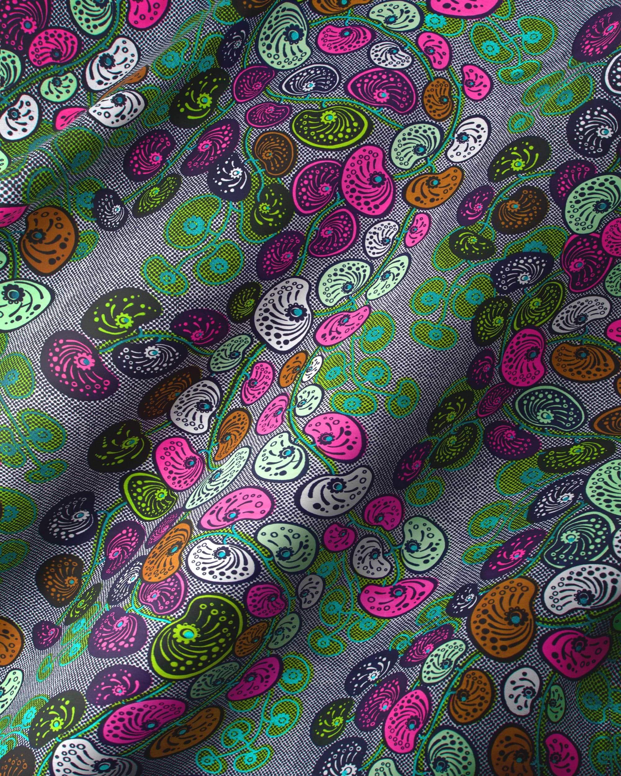 Vibrant patterned fabric dense array satin royal vlw0501.007