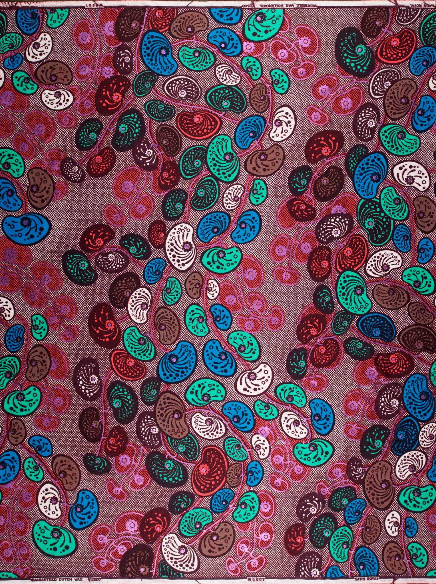 Vibrant multicolored african print fabric satin royal vlw0501.010