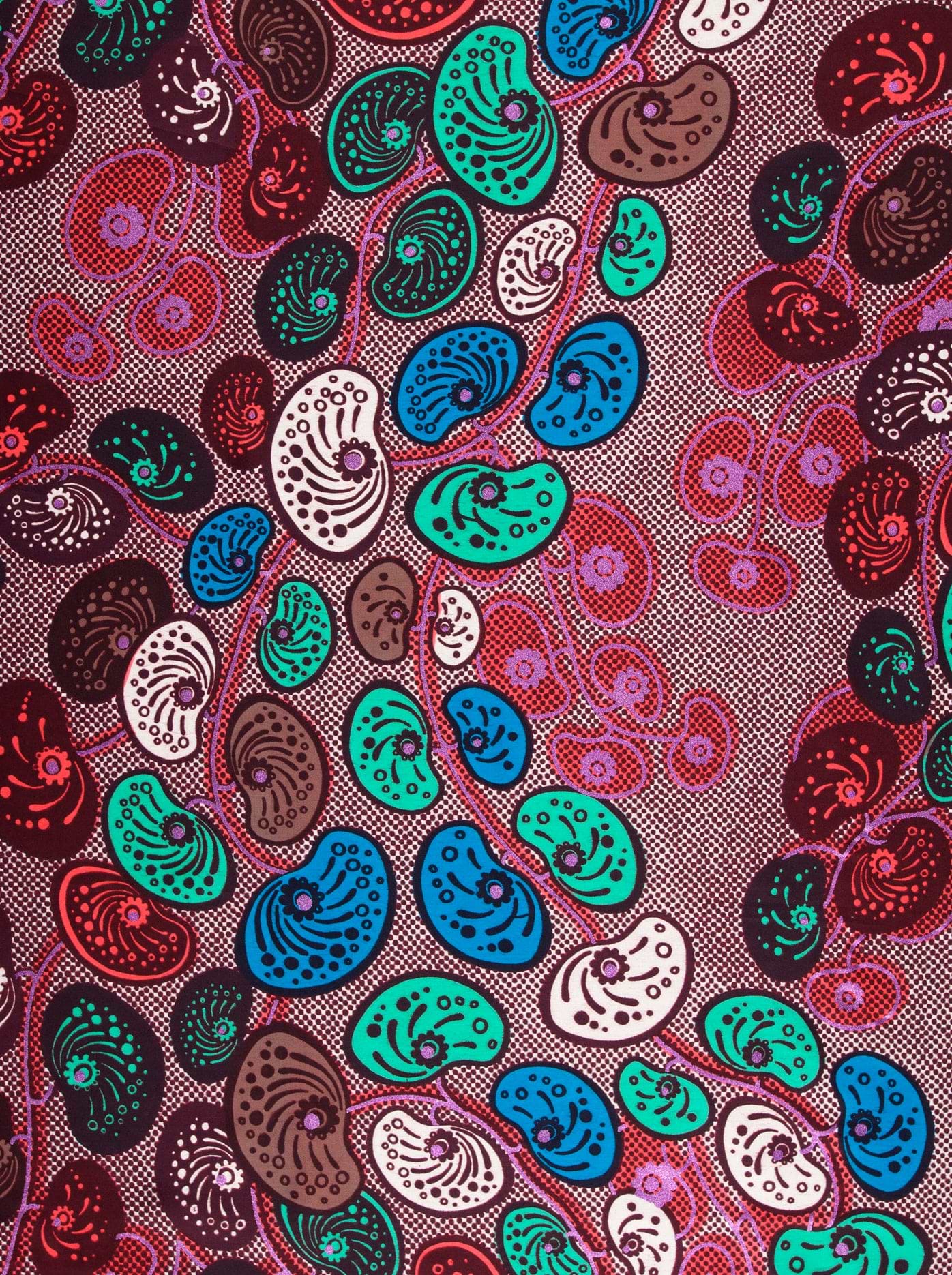 Vibrant patterned fabric dense array satin royal vlw0501.010