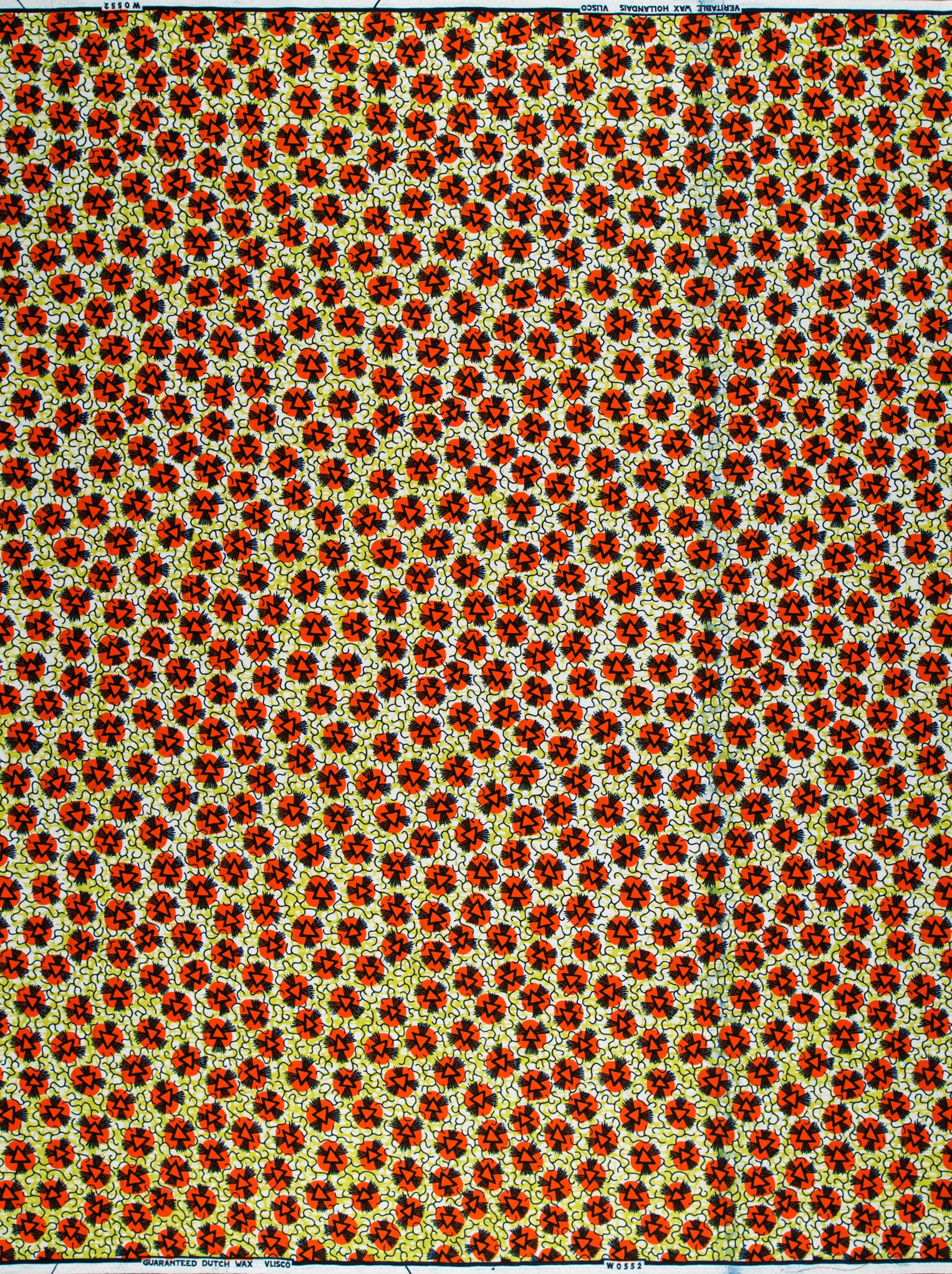 Red black floral patterned fabric wax hollandais vlw0552.013