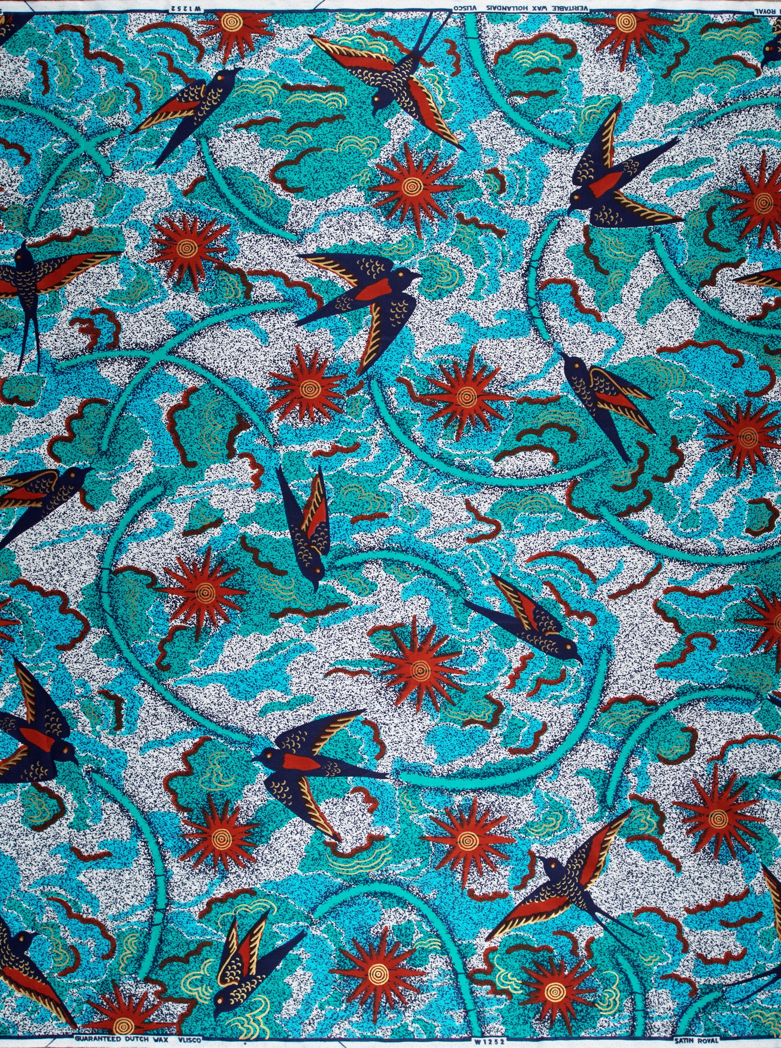 Vibrant turquoise fabric stylized black satin royal vlw1252.008
