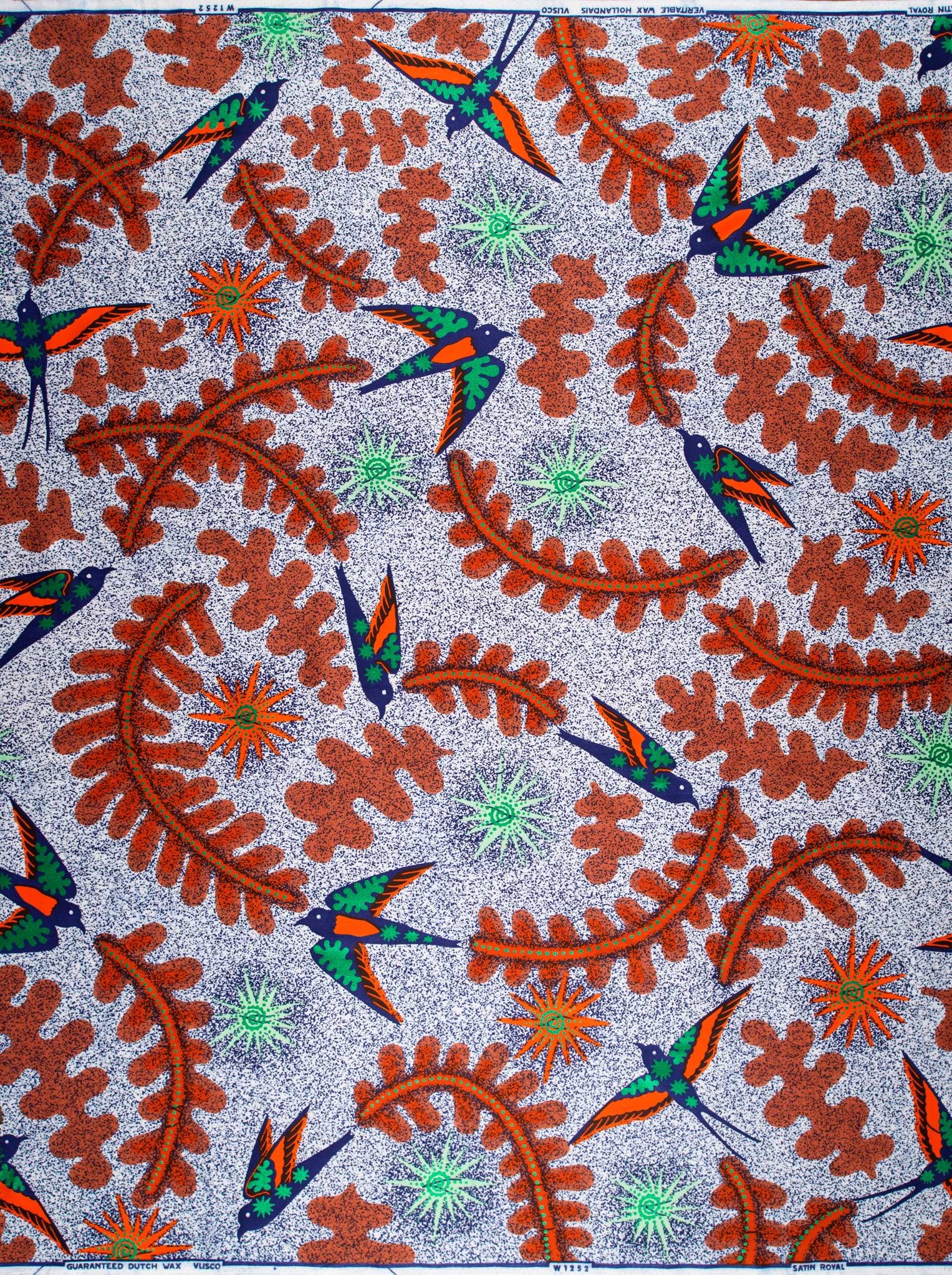 Vibrant african print fabric stylized satin royal vlw1252.003