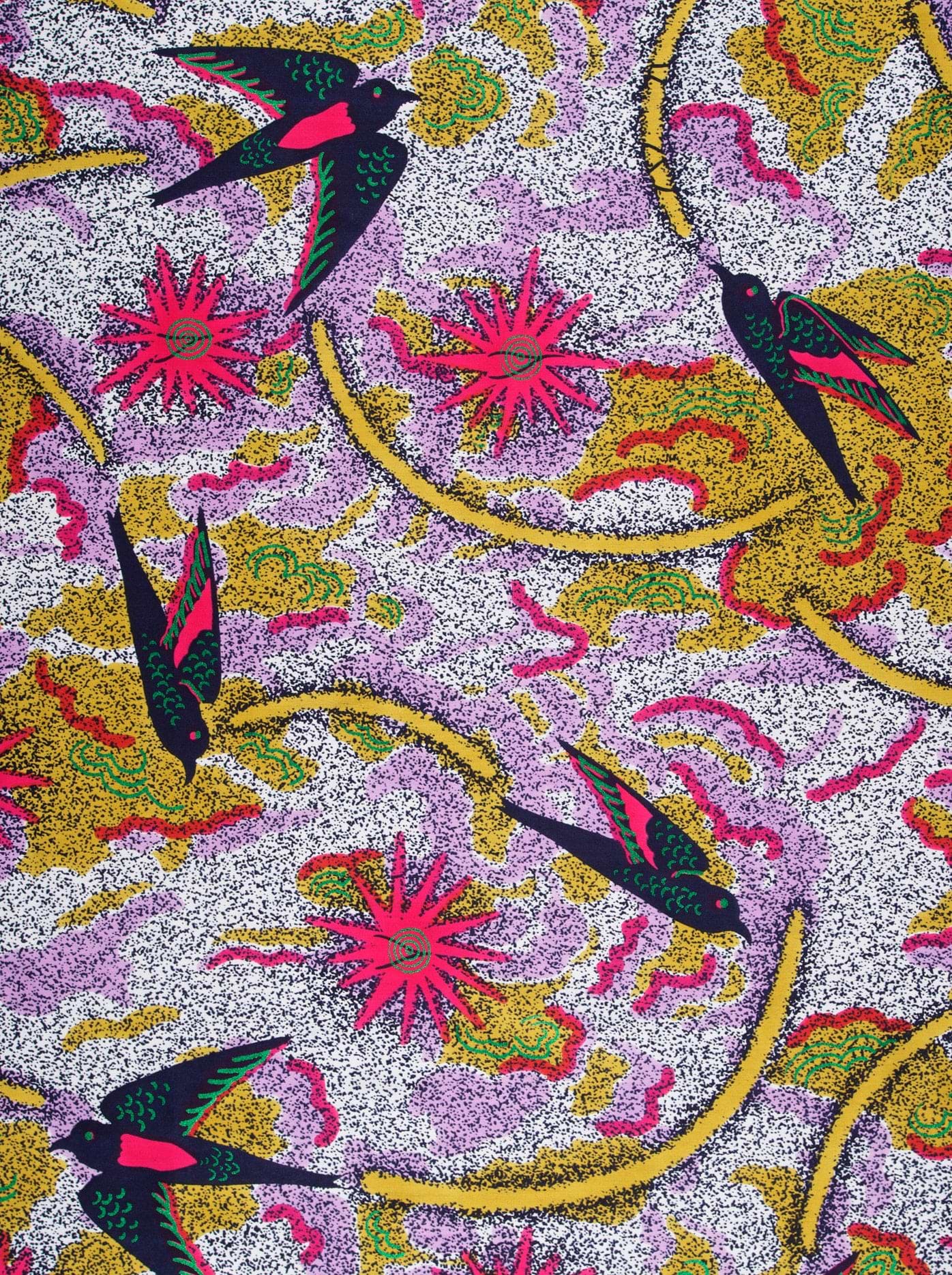 Vibrant patterned fabric stylized black satin royal vlw1252.006