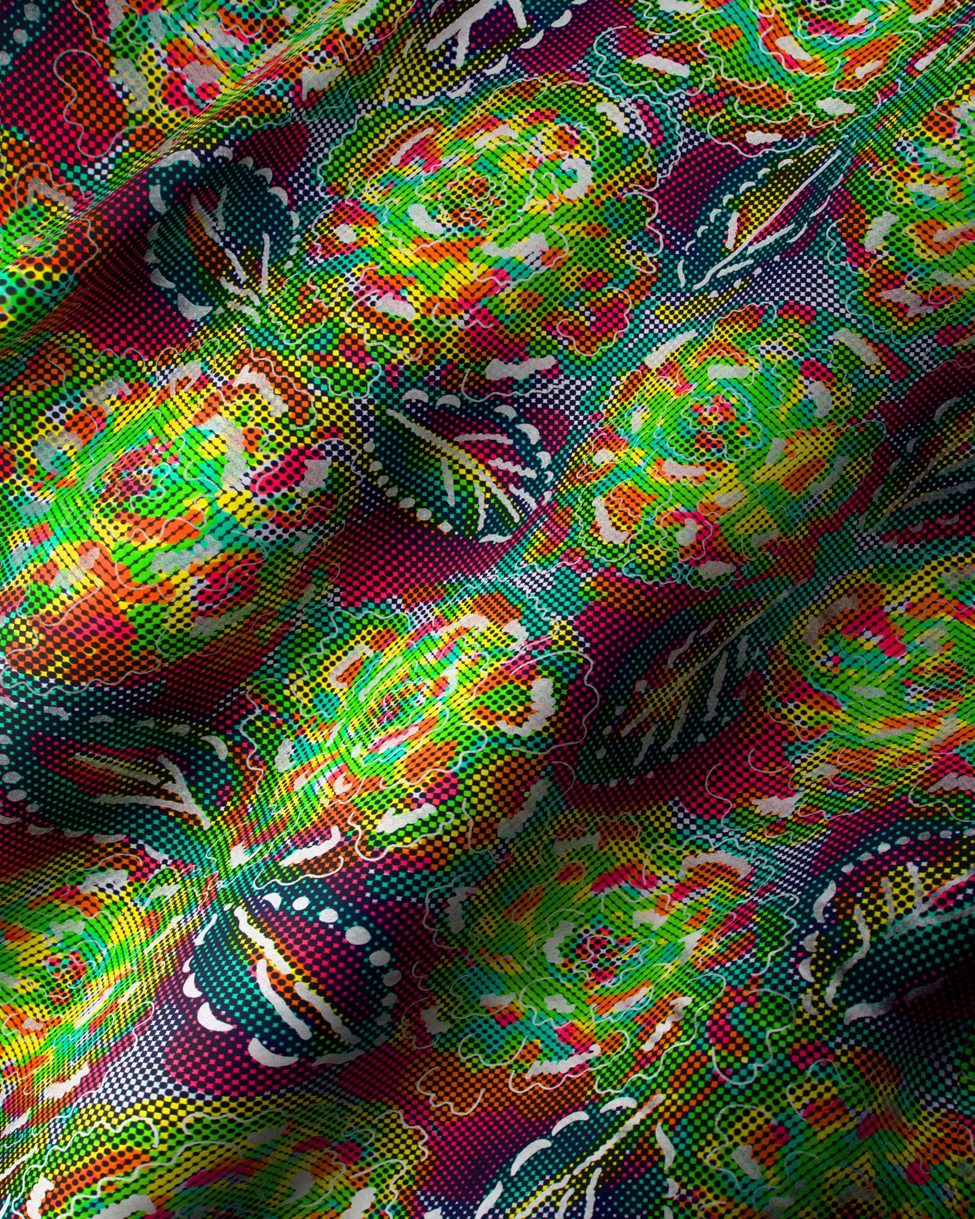 Vibrant multicolored paisley-patterned fabric textured satin royal vlw1787.005