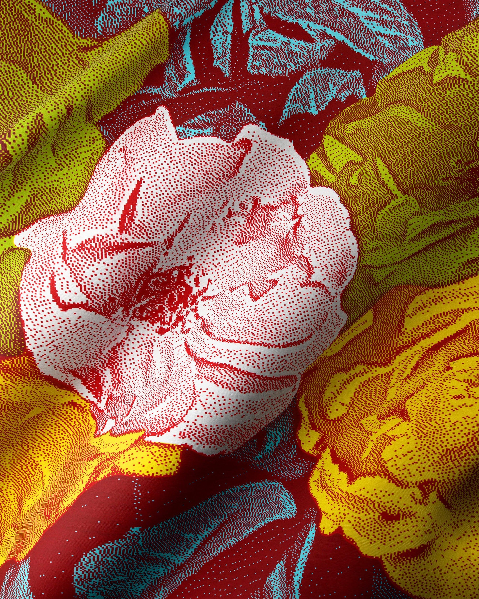 Vibrant stylized floral fabric prominent wax hollandais vlw2850.001
