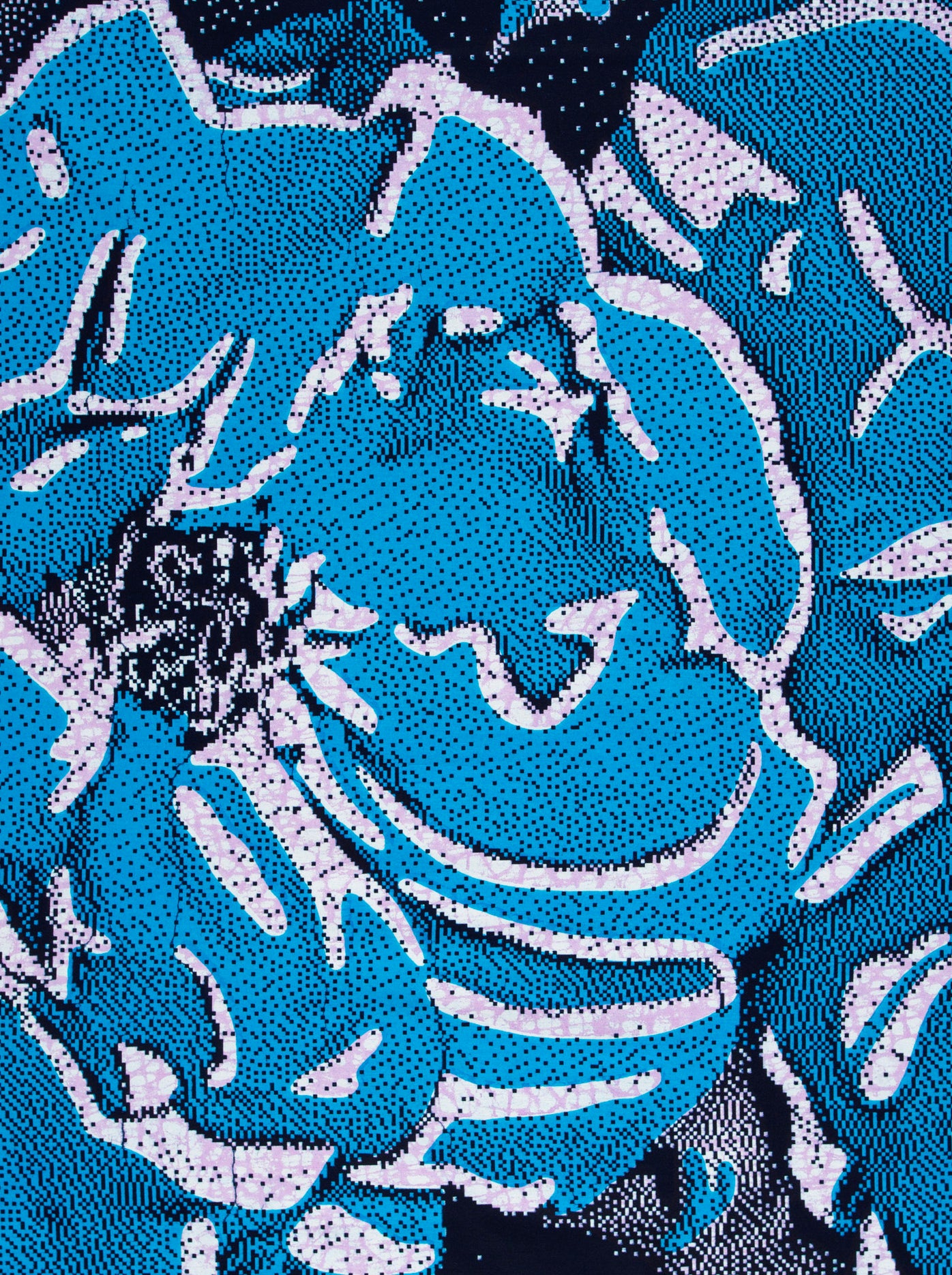 Vibrant blue floral pattern white wax hollandais vlw2850.006