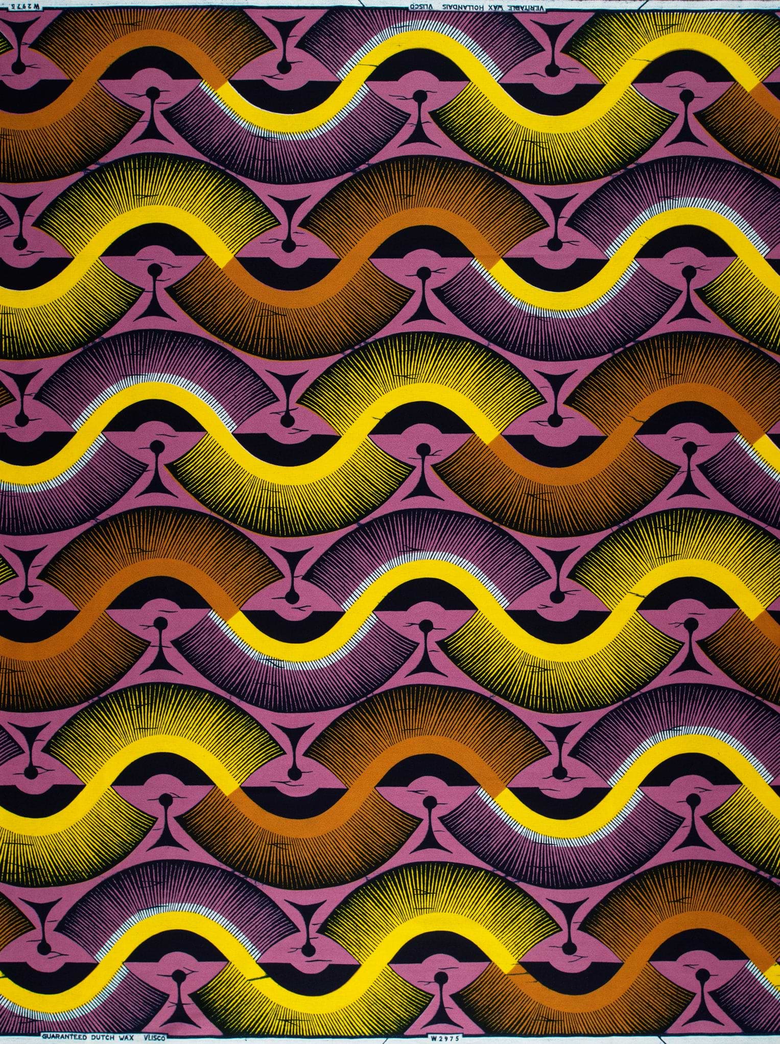 Vibrant purple yellow wavy patterned wax hollandais vlw2975.006