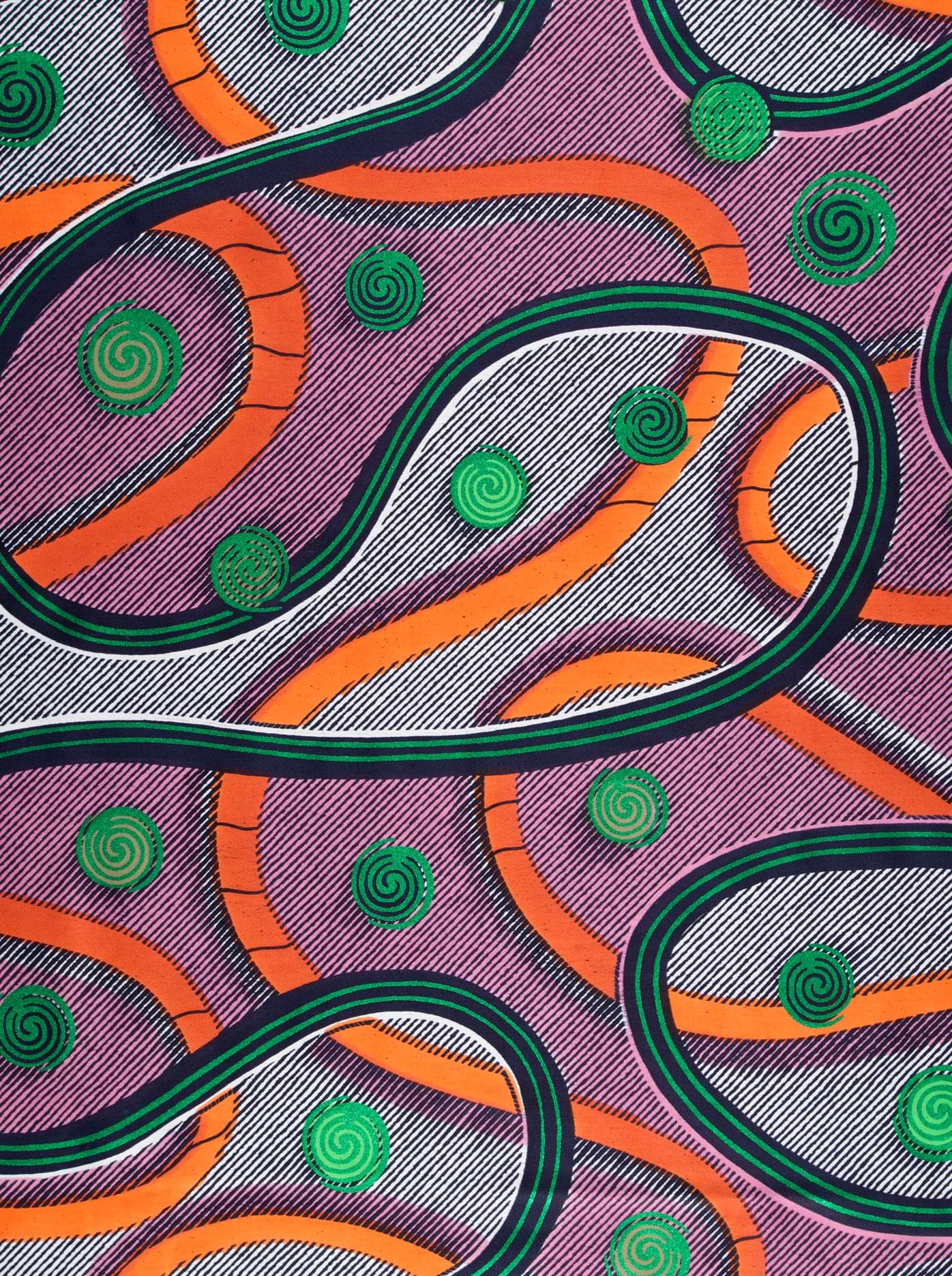 Vibrant purple orange green paisley-patterned satin royal vlw3211.008