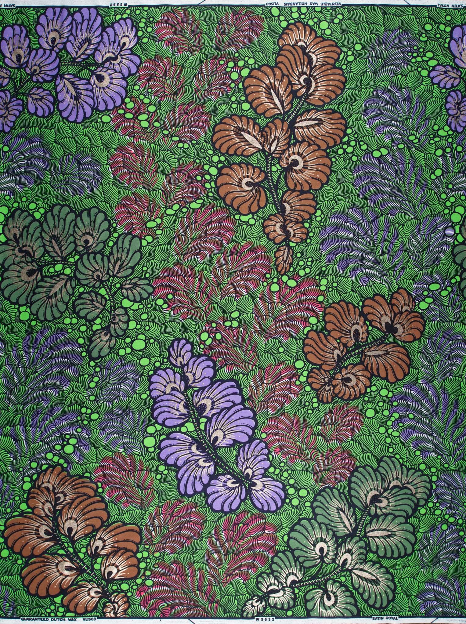 Vibrant green fabric bold pattern satin royal vlw3532.004