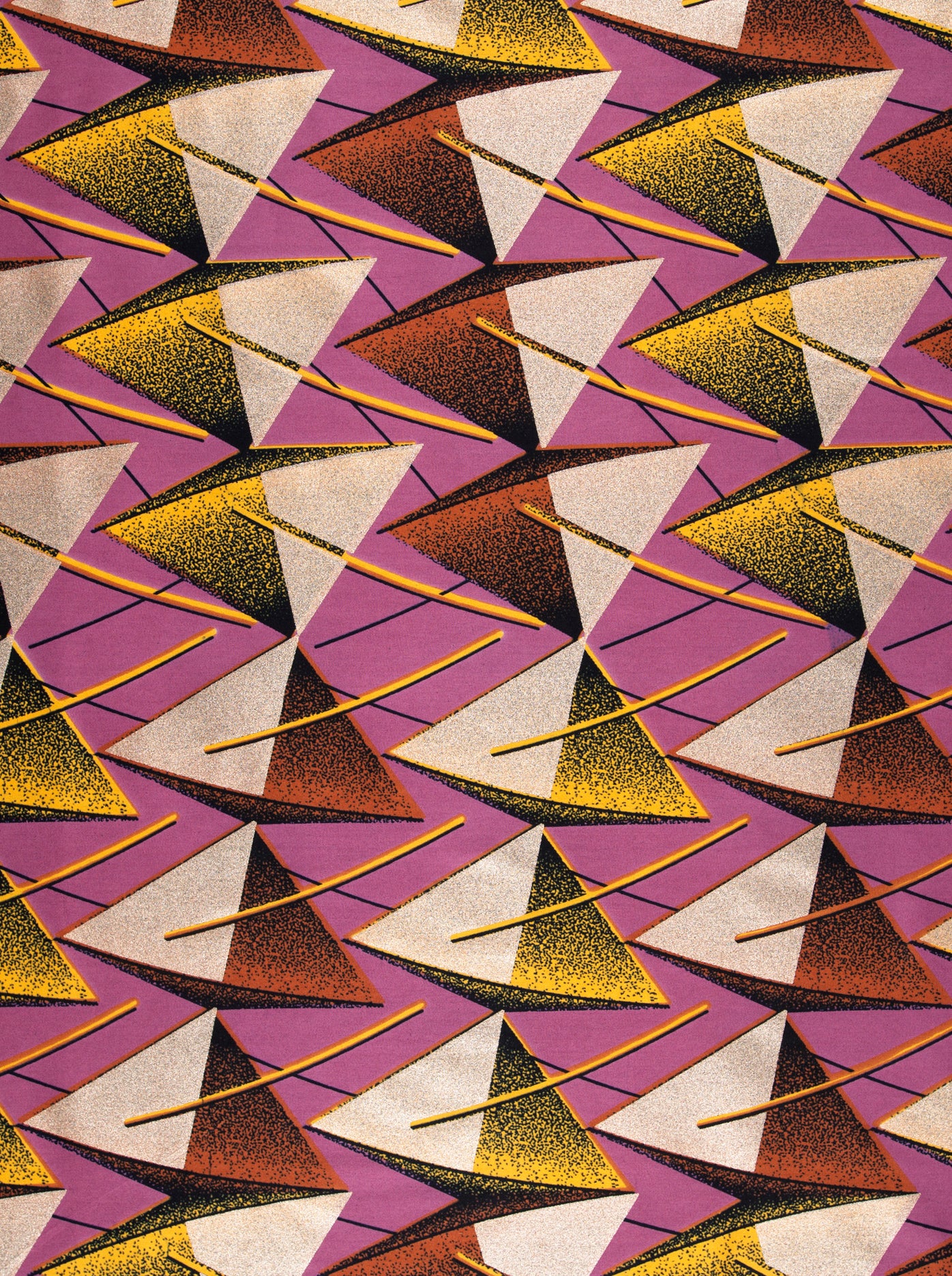 Vibrant geometric-patterned fabric bold triangles wax hollandais vlw4168.019