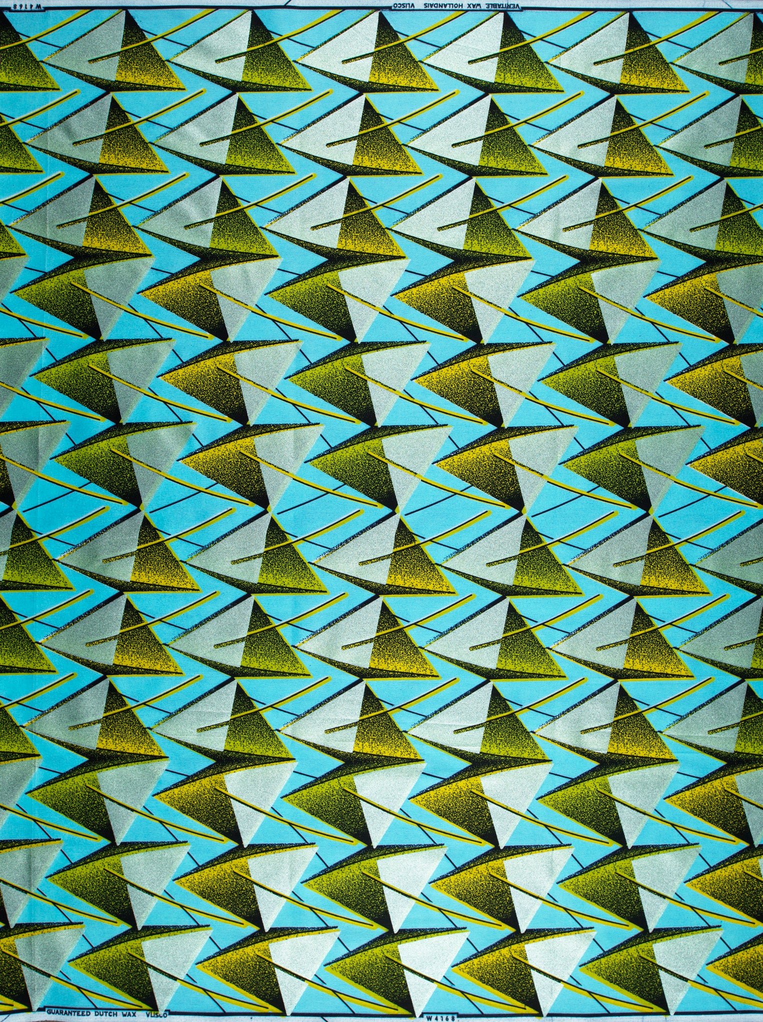 Vibrant turquoise fabric bold geometric wax hollandais vlw4168.020