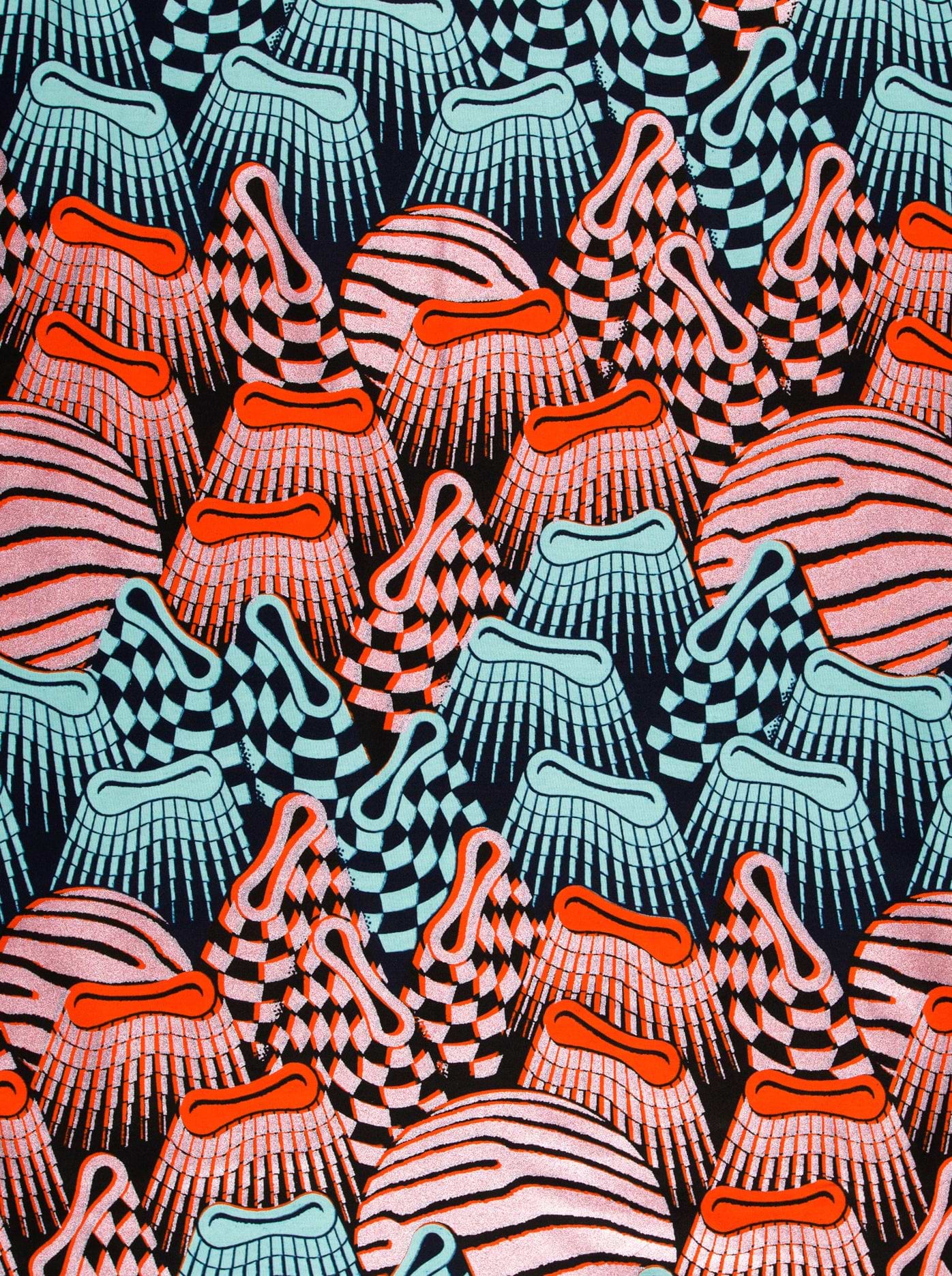 Vibrant abstract patterned fabric stylized wax hollandais vlw4425.019