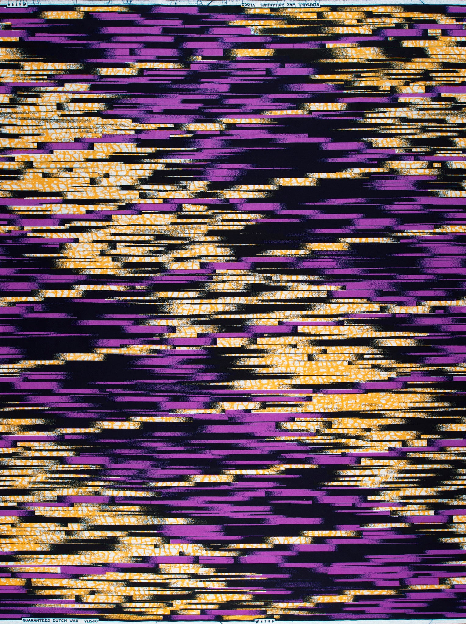 Vibrant purple gold striped fabric wax hollandais vlw4799.009