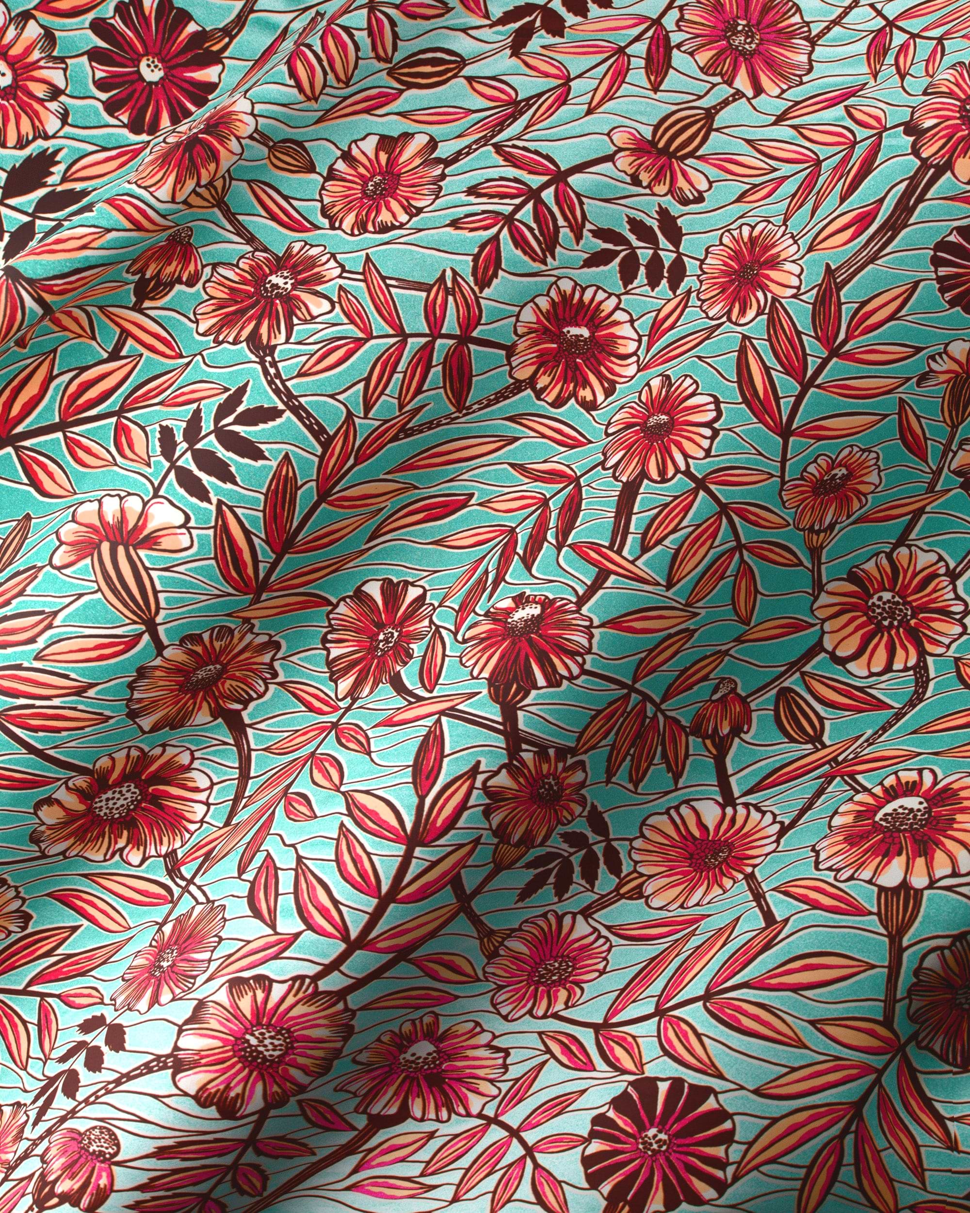 Teal fabric pattern red pink wax glitterglam vlw6087.020