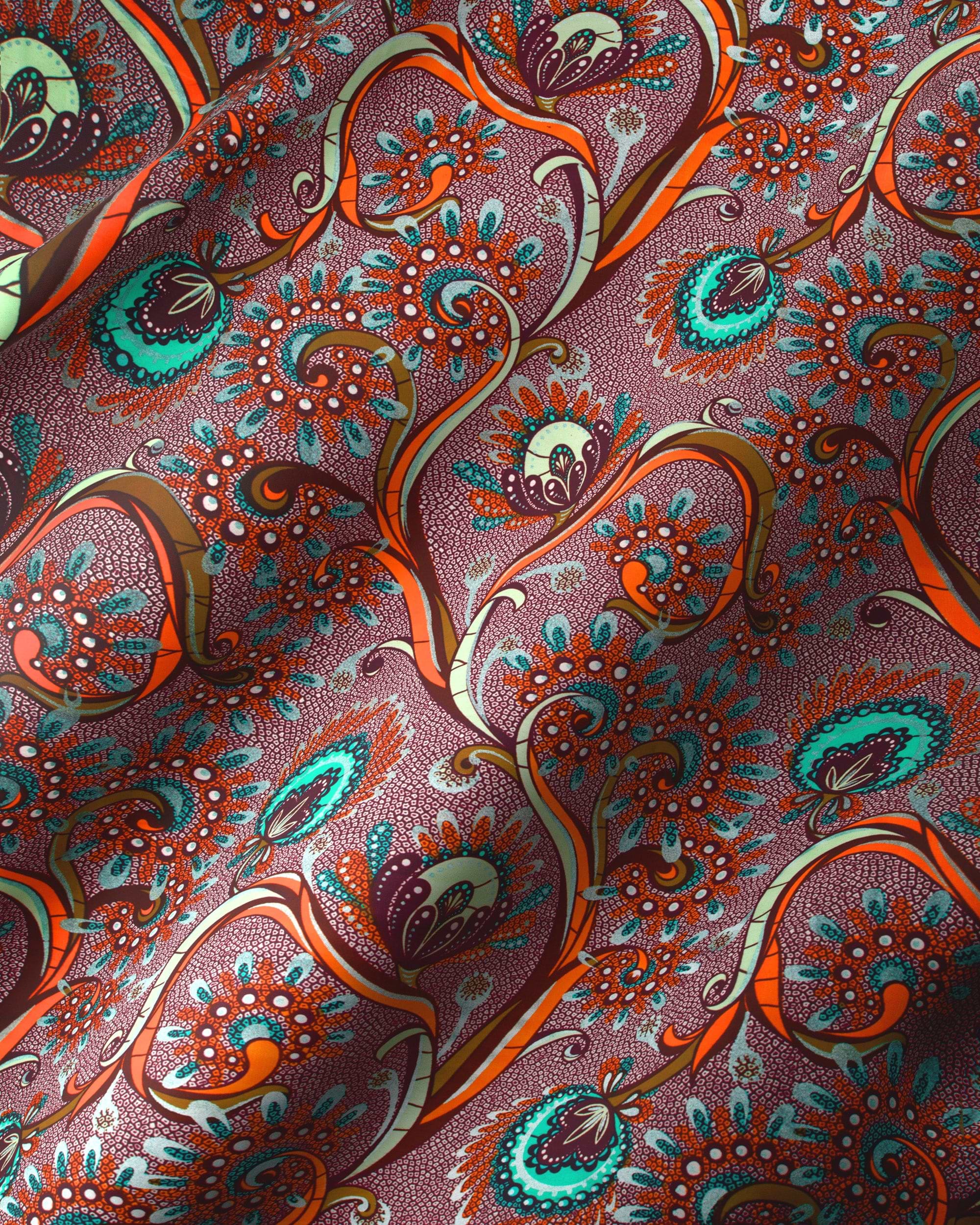 Rich maroon fabric adorned intricate satin royal vlw7064.005