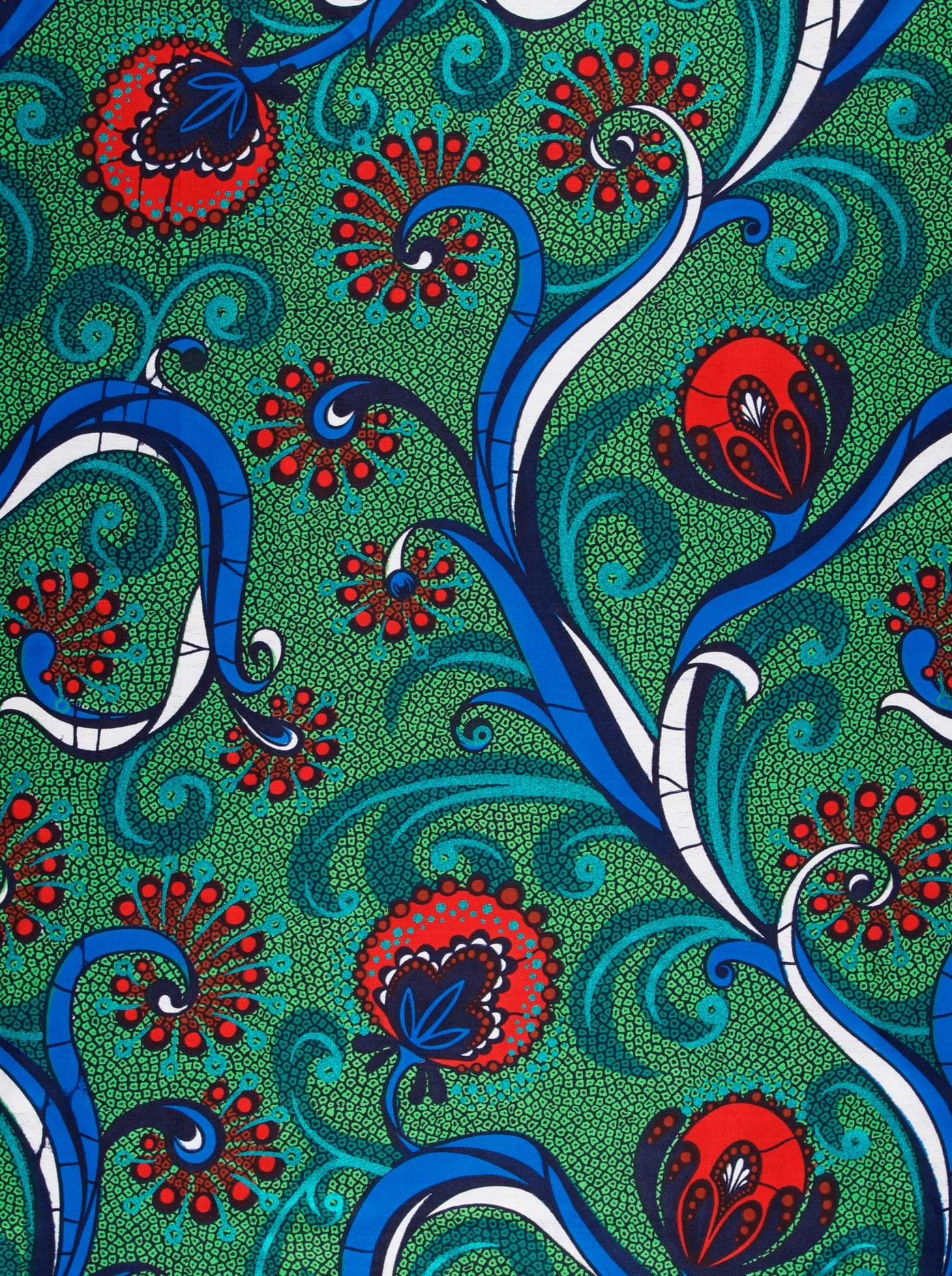 Vibrant green fabric bold red satin royal vlw7064.008
