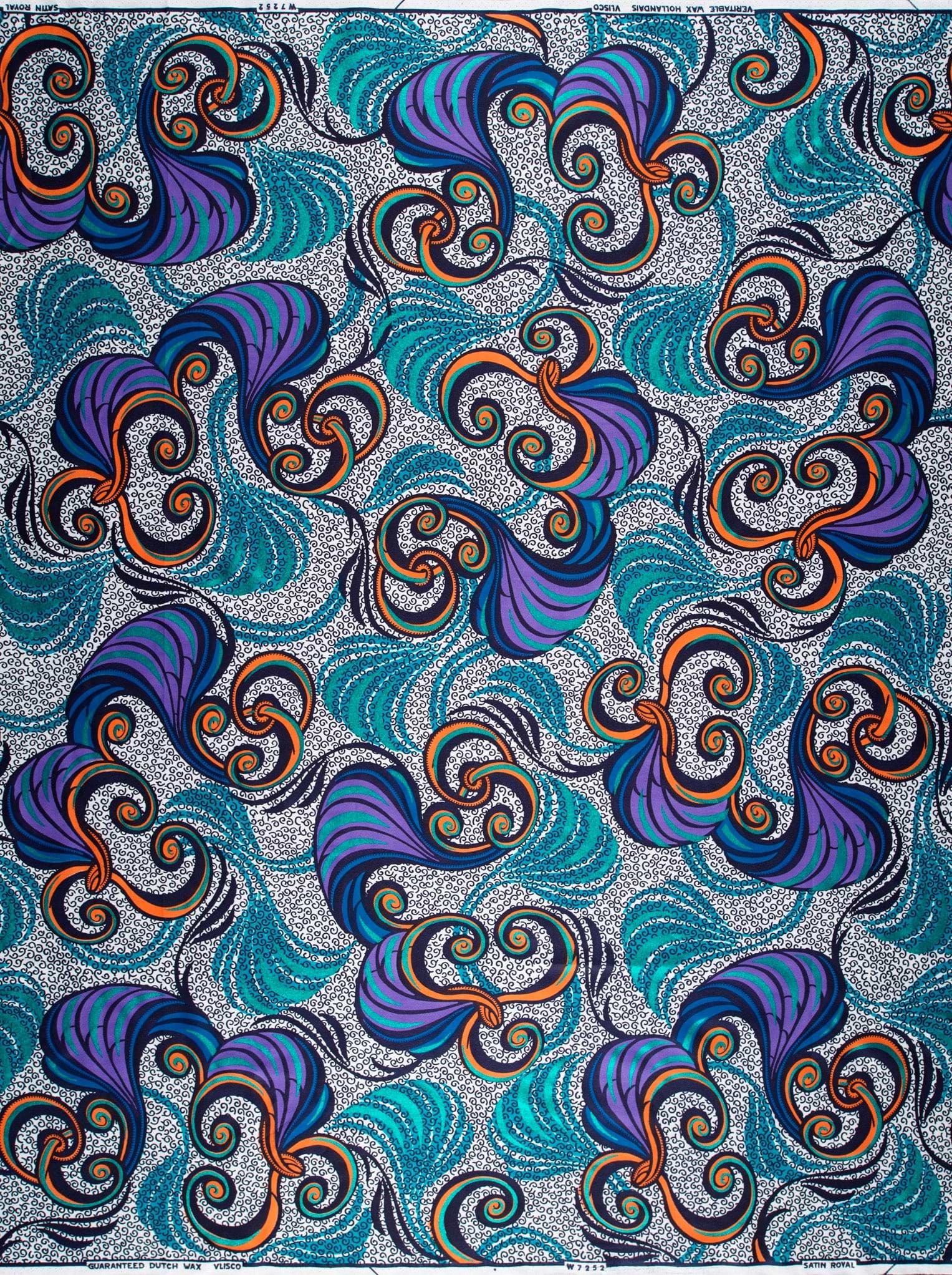 Vibrant african print fabric purple satin royal vlw7252.002