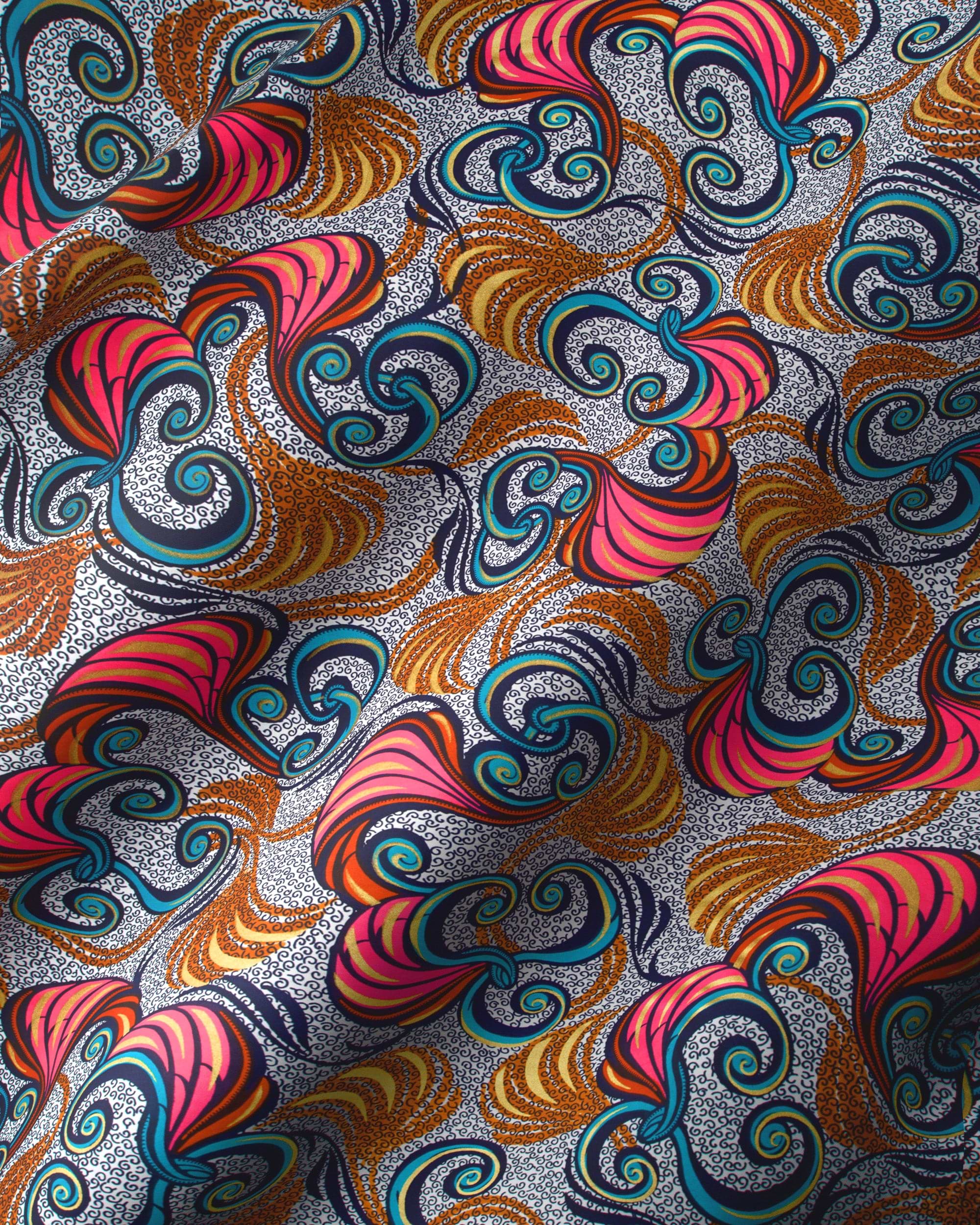 Vibrant patterned fabric bold pink satin royal vlw7252.003