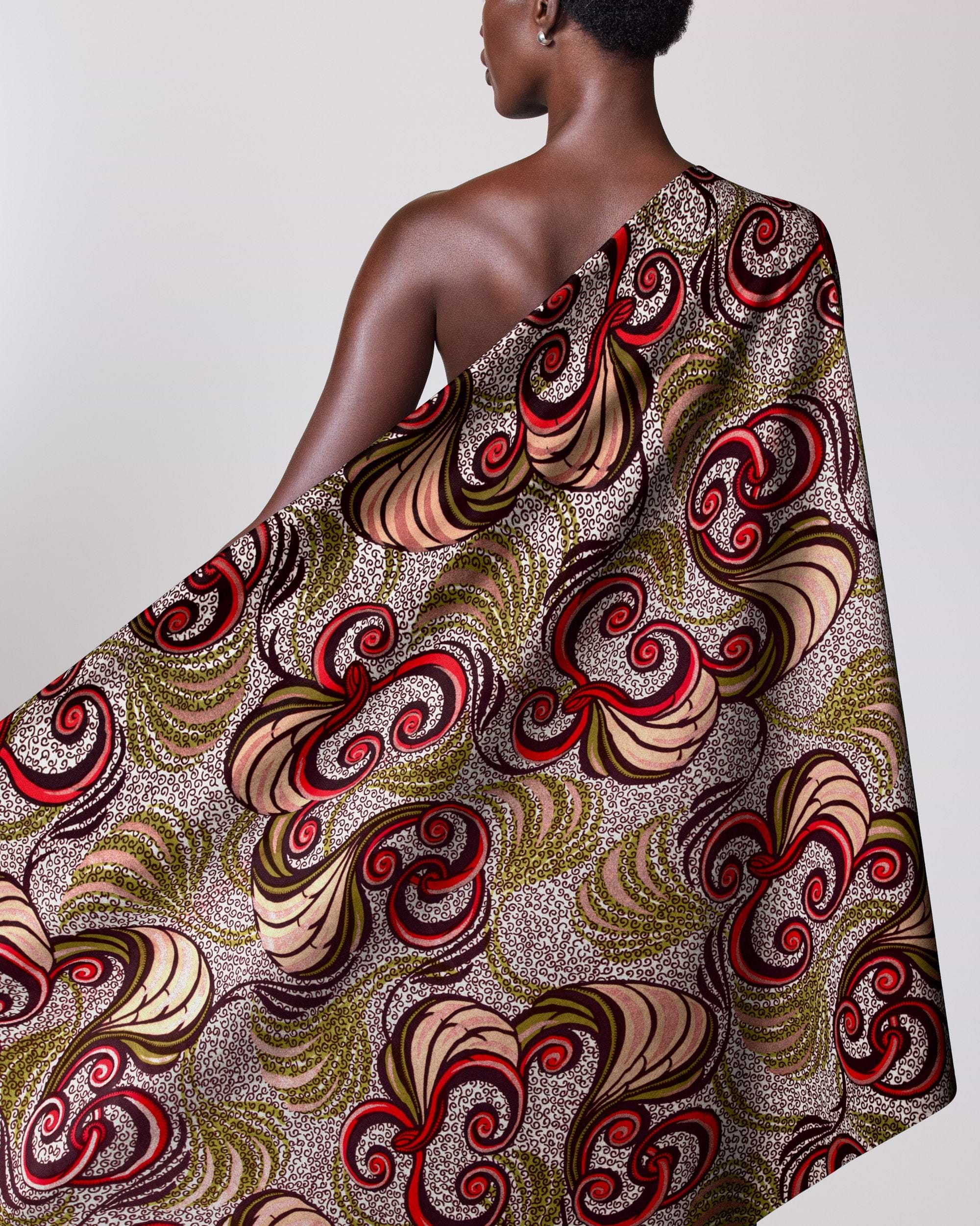 Vibrant one-shoulder wrap dress bold satin royal vlw7252.004