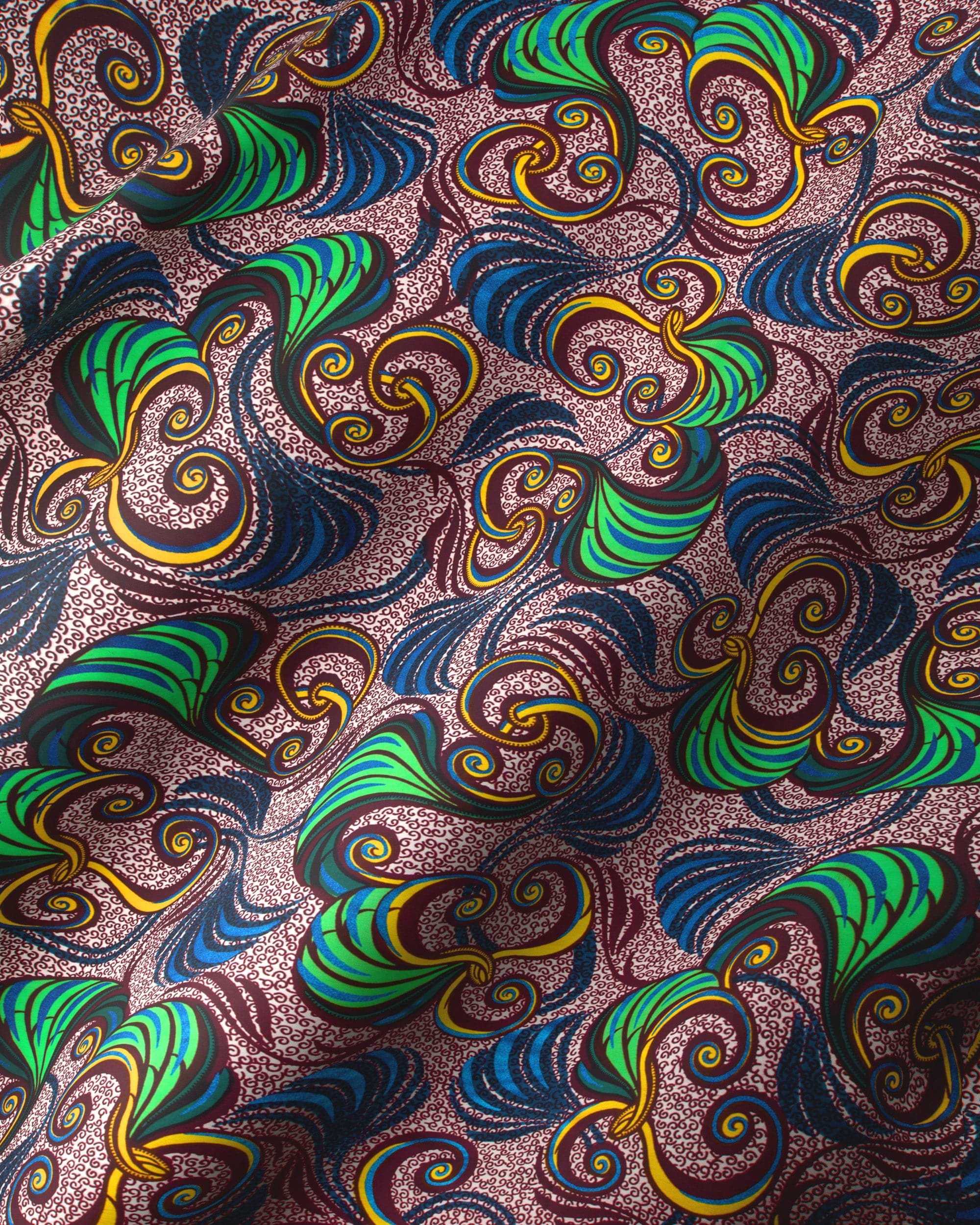 Vibrant patterned fabric shades green satin royal vlw7252.005