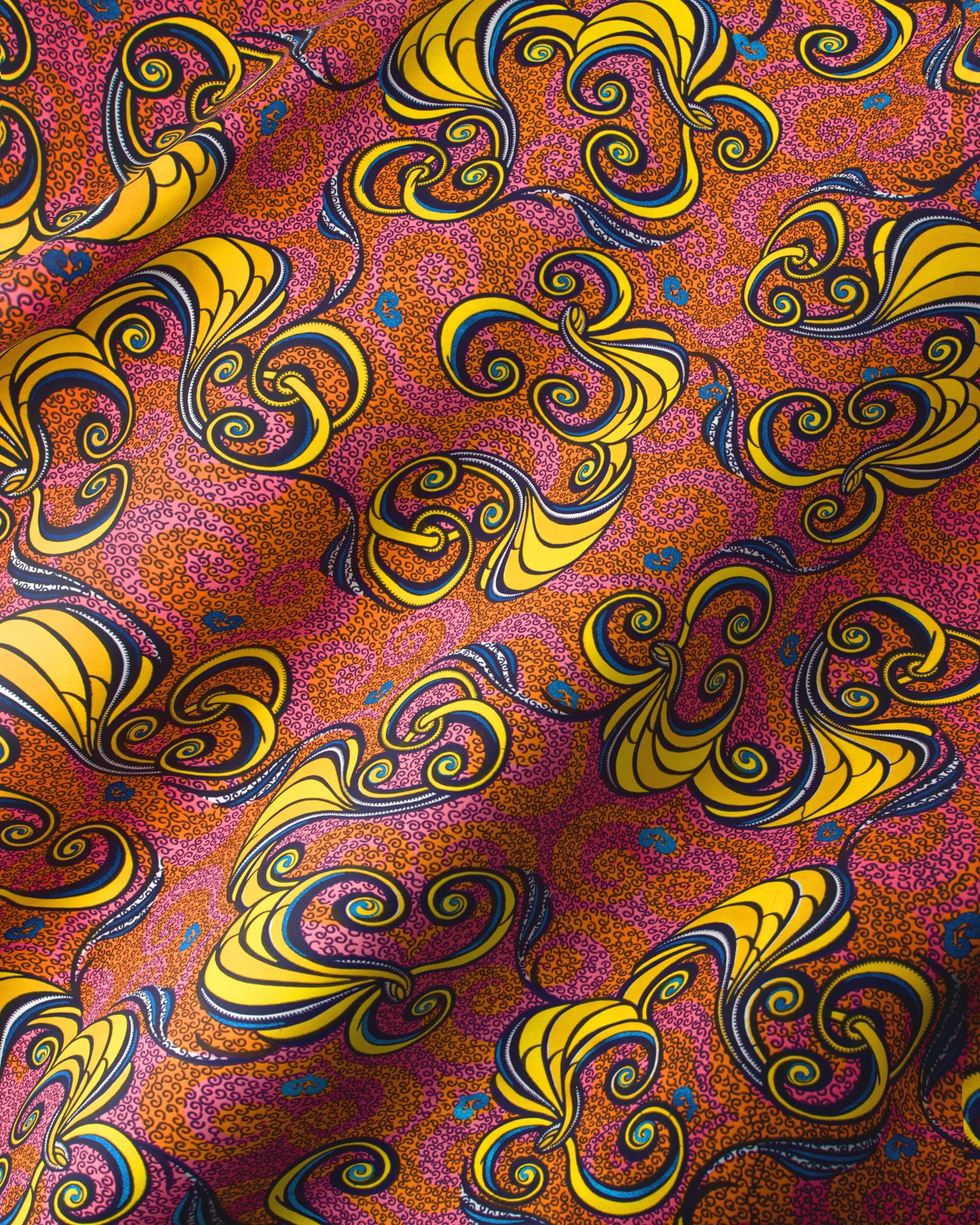 Vibrant fabric bold yellow blue satin royal vlw7252.006