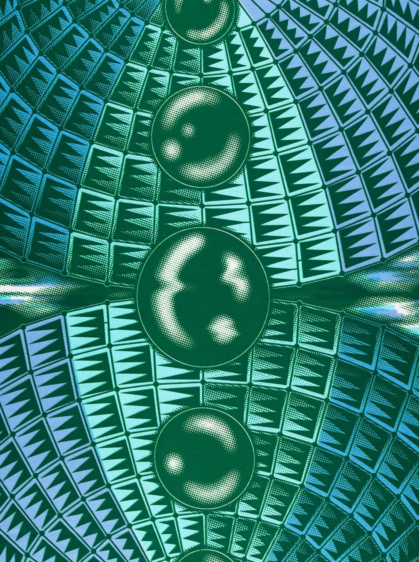 Abstract green sphere pattern wax hollandais vlw8488.002