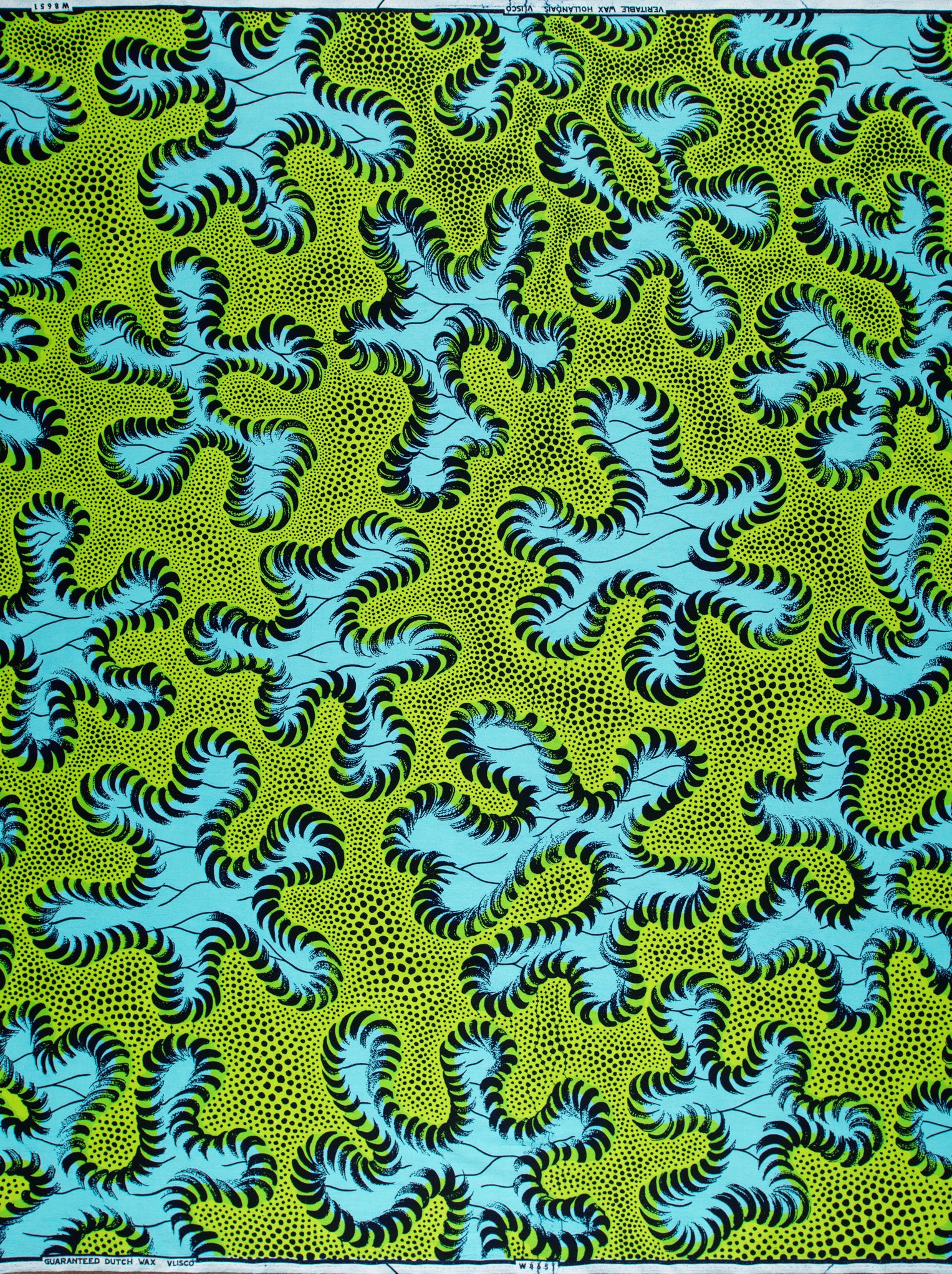Vibrant green turquoise african print wax hollandais vlw8651.006