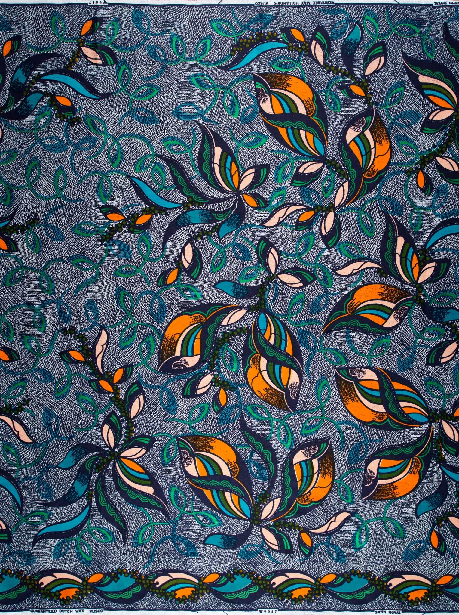 Vibrant african print fabric bold satin royal vlw9067.004