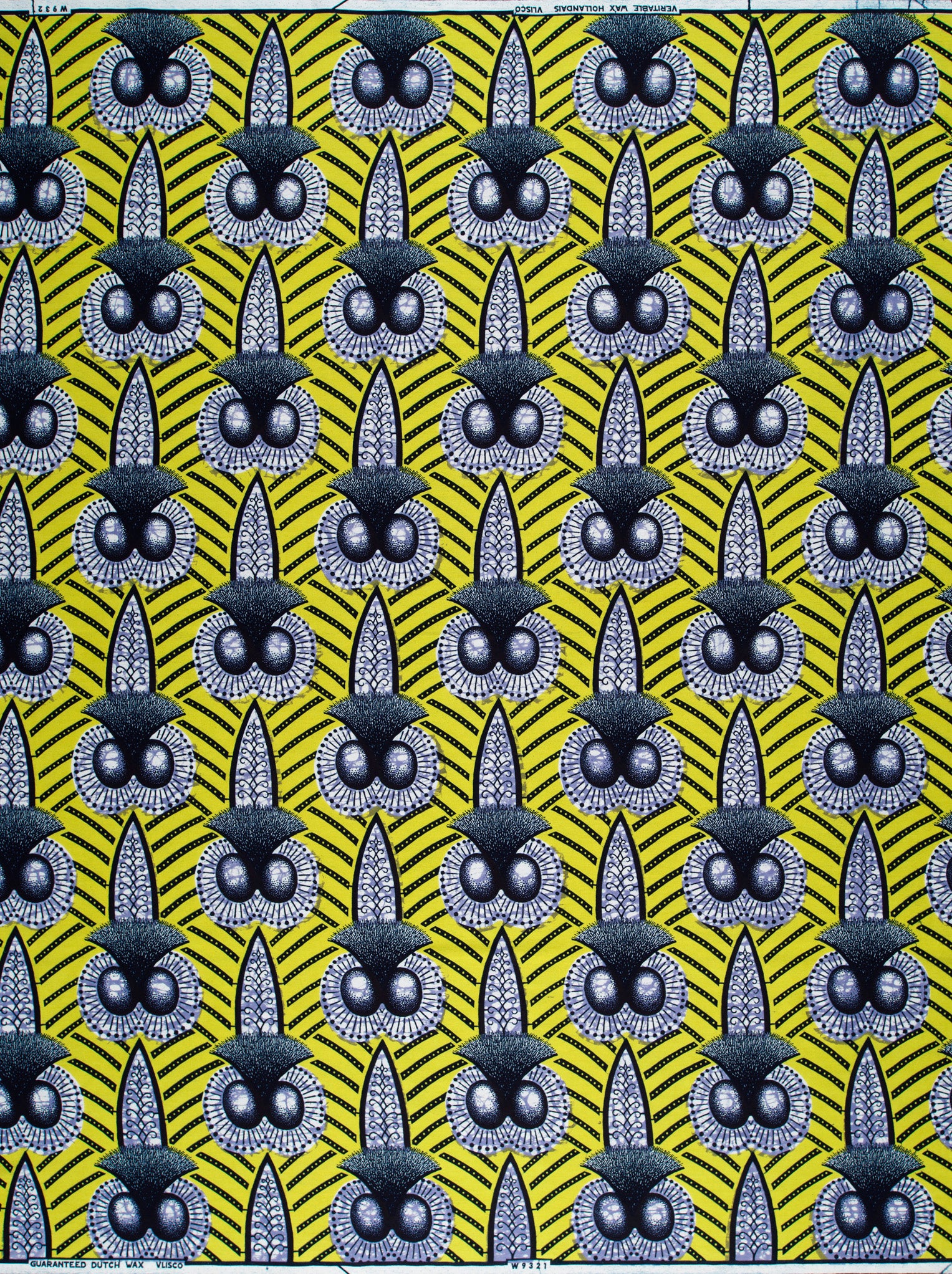 Vibrant yellow african print fabric wax hollandais vlw9321.008