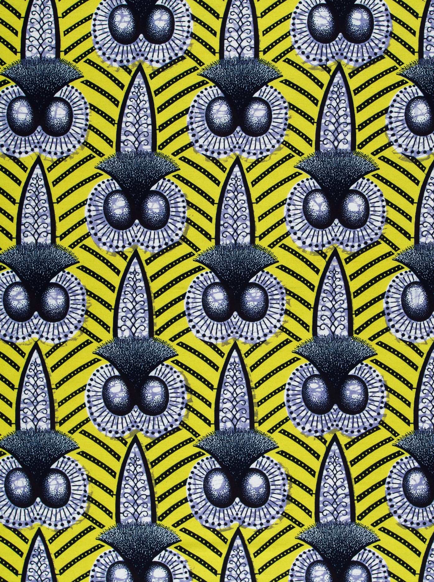 Vibrant yellow african print fabric wax hollandais vlw9321.008