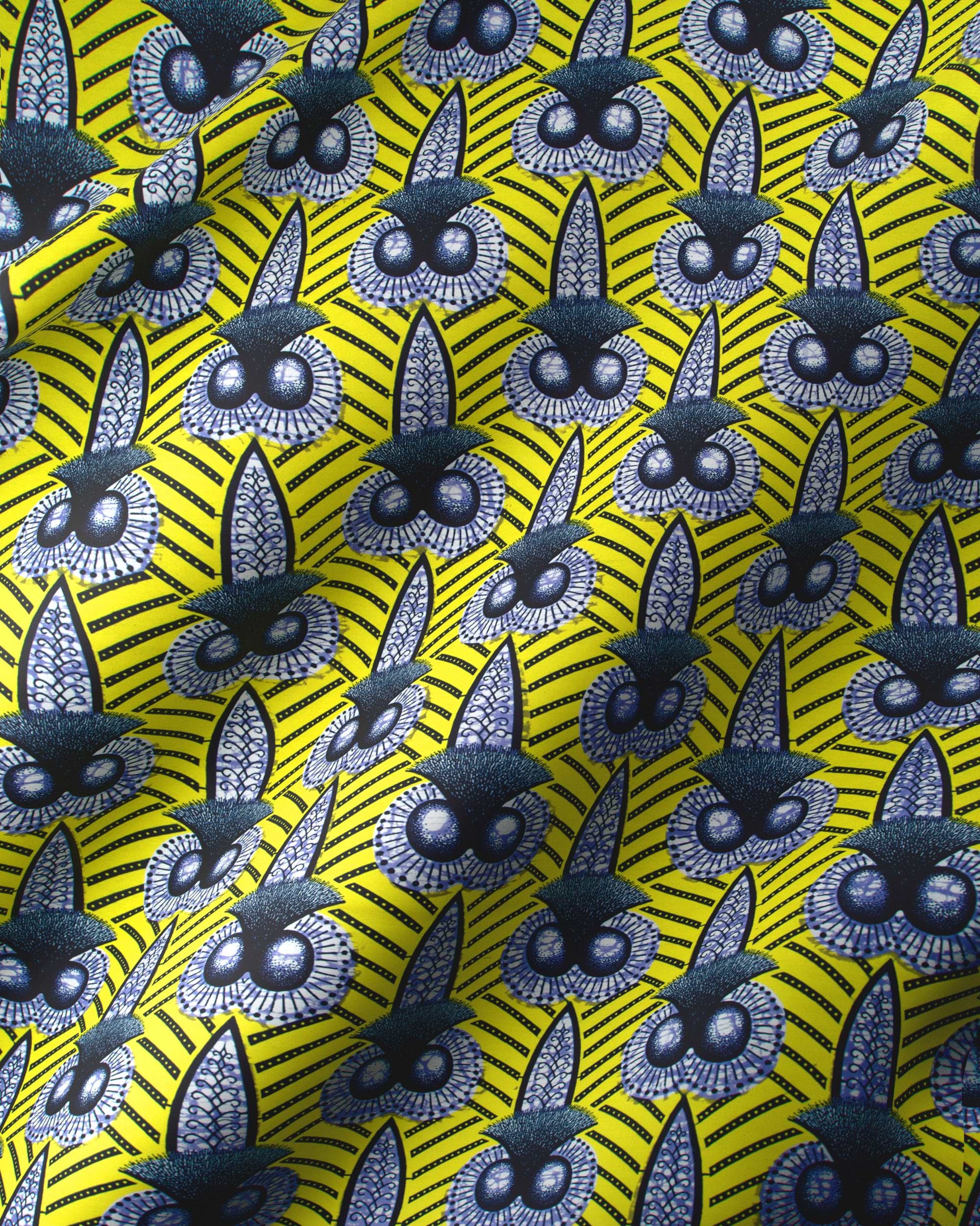 Vibrant yellow fabric bold pattern wax hollandais vlw9321.008