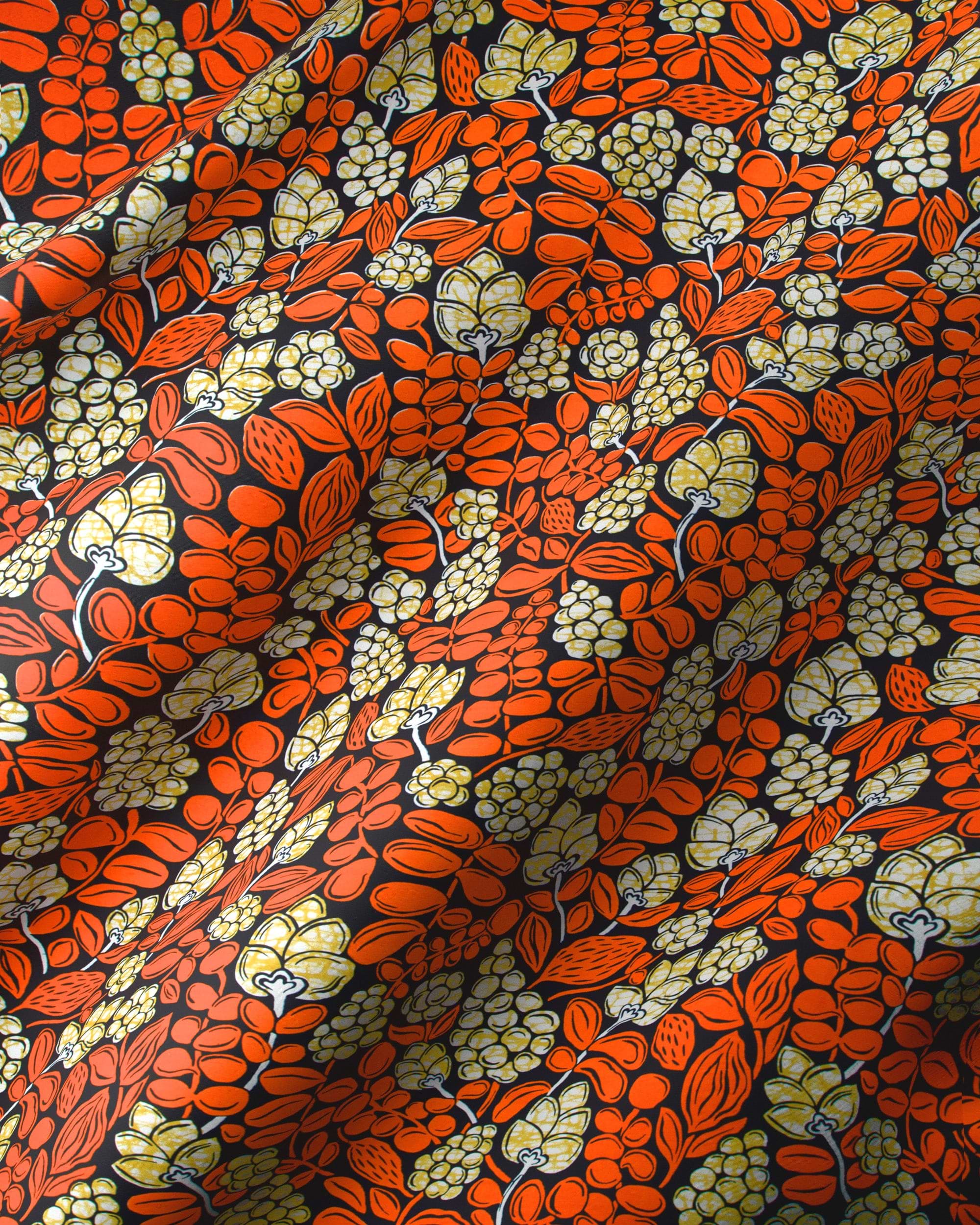 Vibrant orange pale yellow botanical wax hollandais vlw9431.005