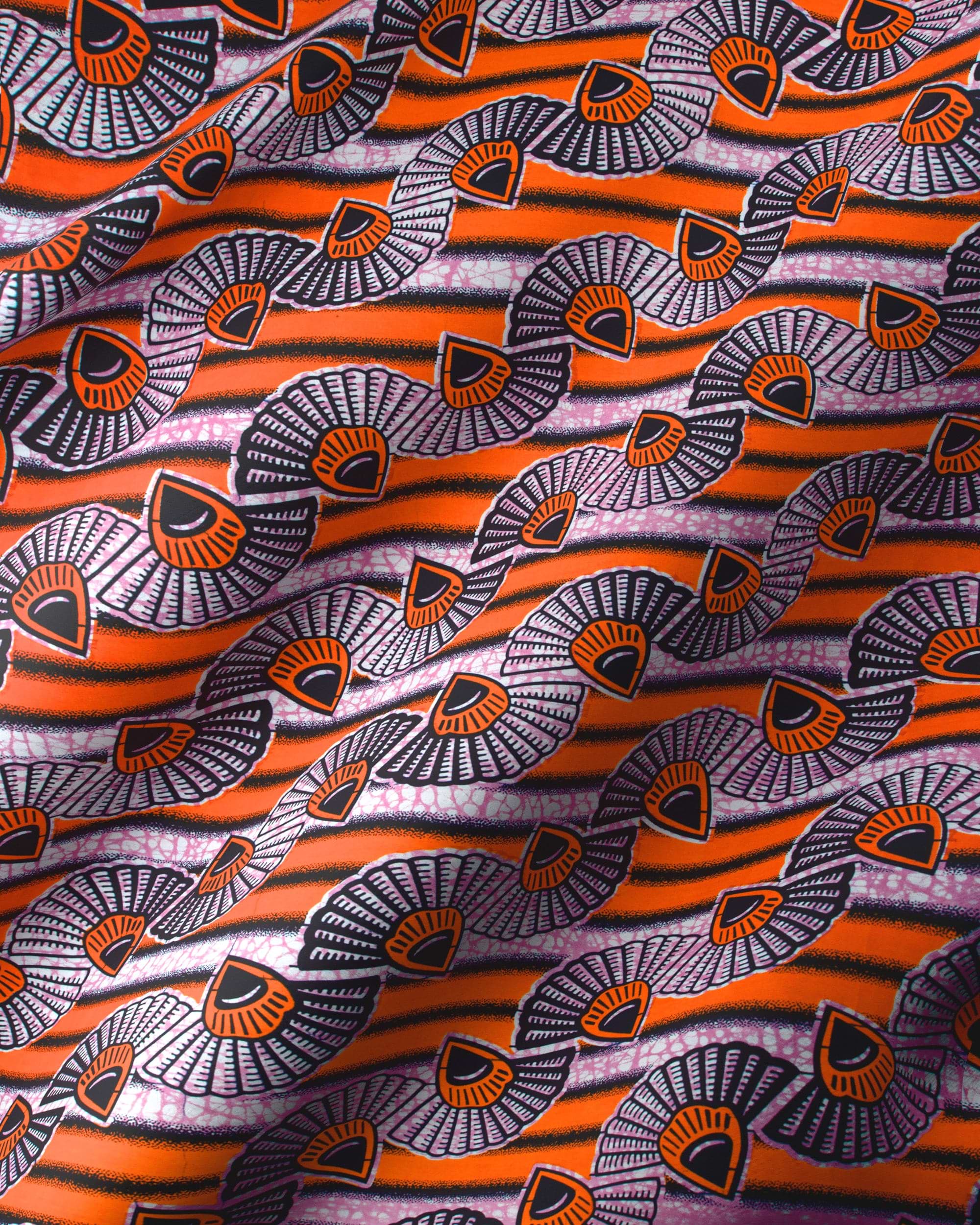 Vibrant orange purple fabric bold wax hollandais vlw9541.013