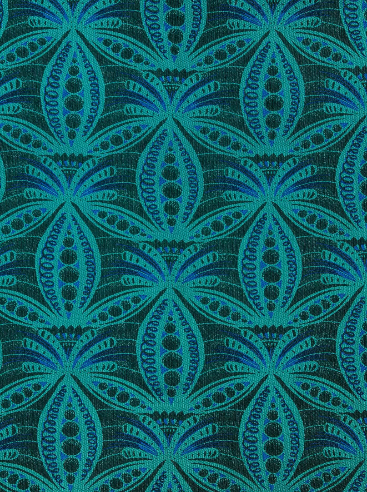 Teal blue patterned fabric intricate radiance vlr6990.001
