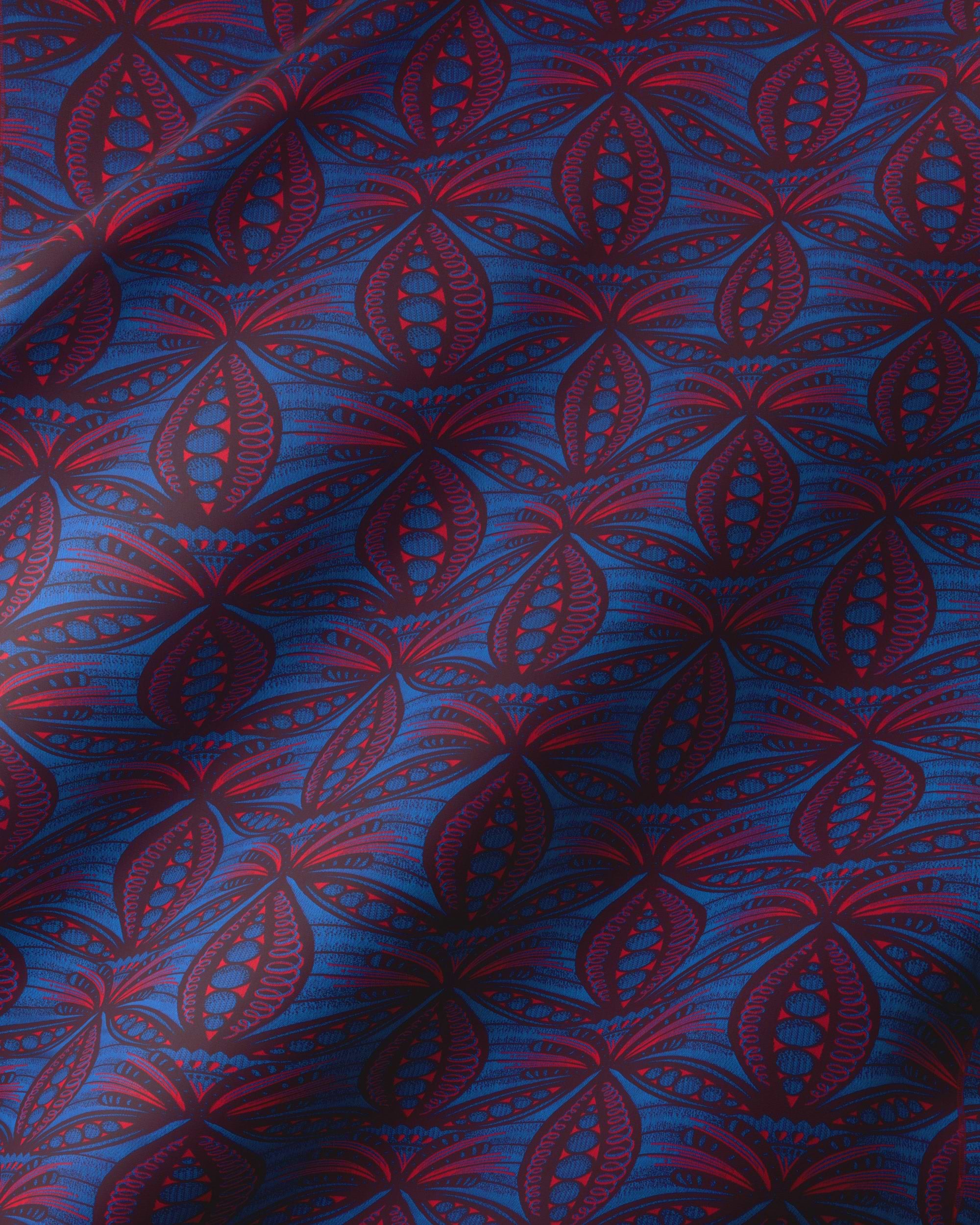 Rich blue fabric pattern deep radiance vlr6990.002