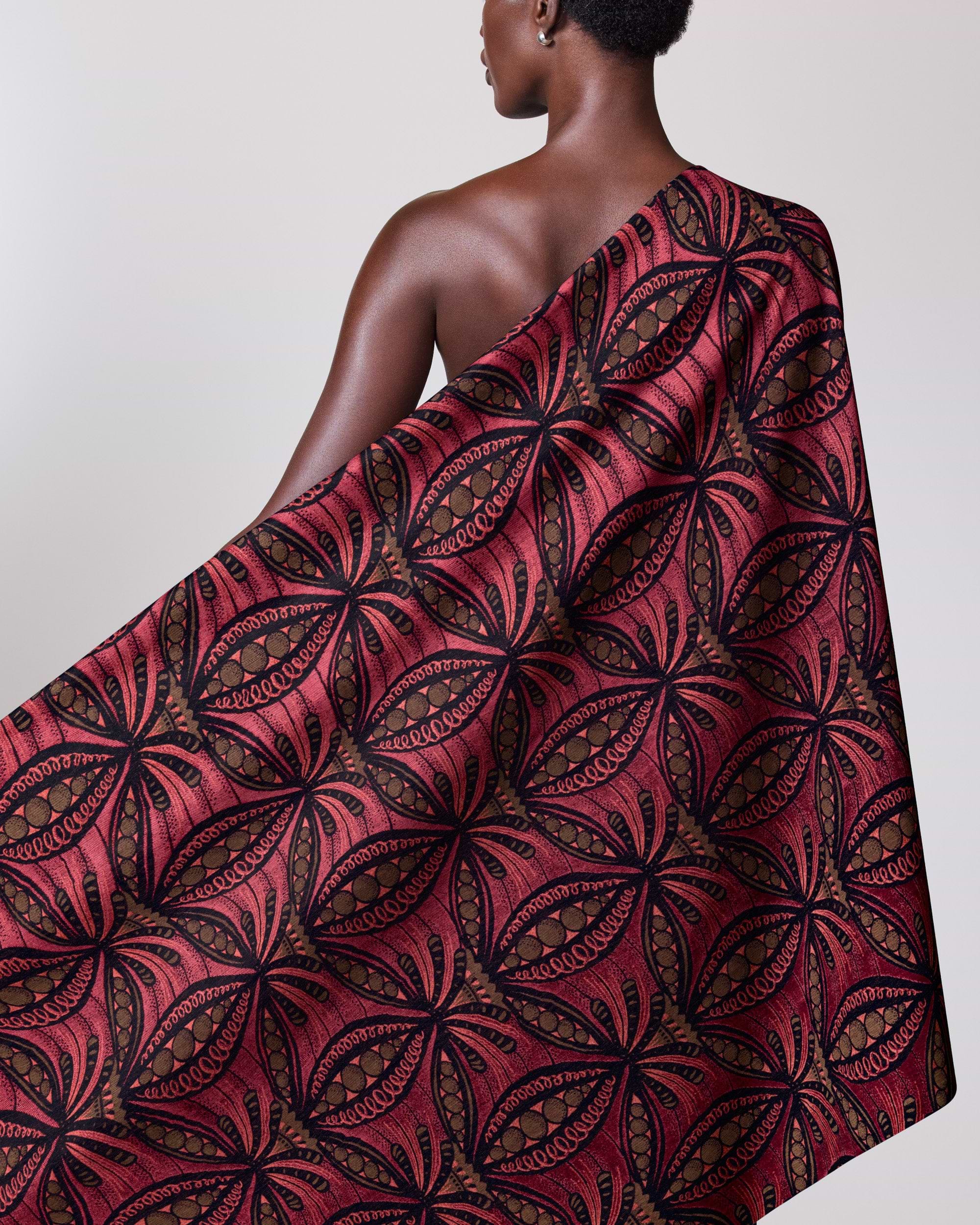 Rich crimson dark brown patterned radiance vlr6990.003