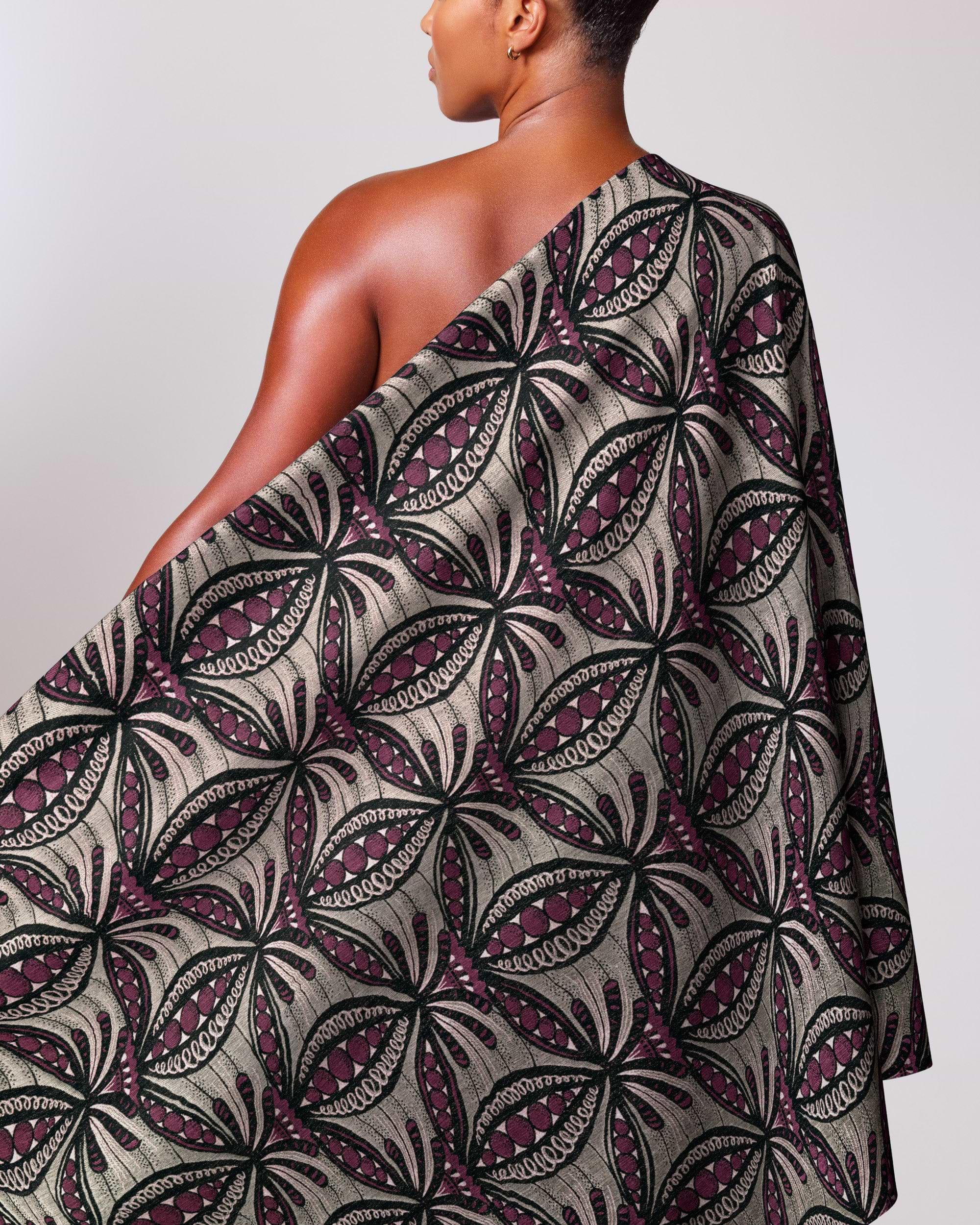 One-shoulder wrap dress bold geometric radiance vlr6990.004